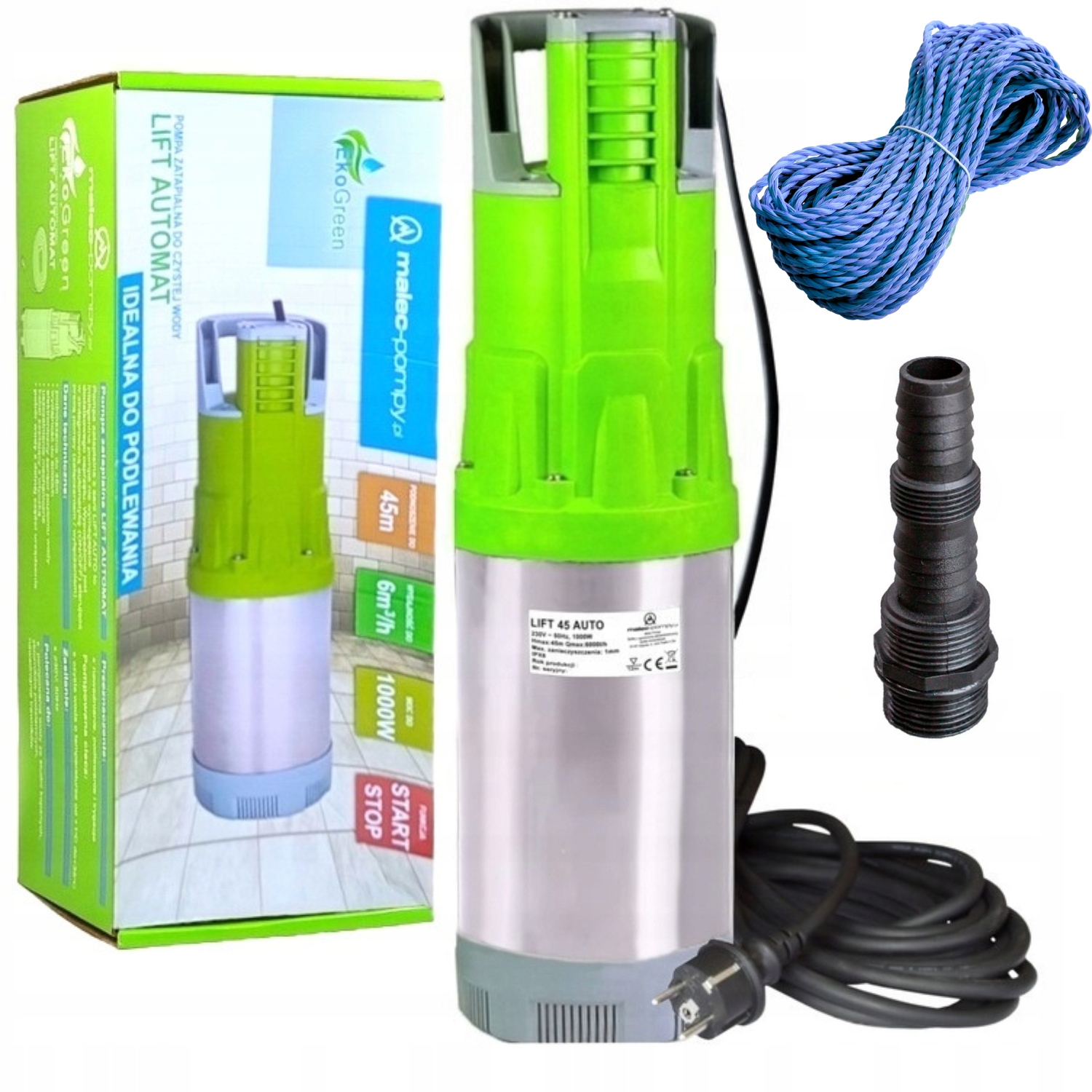 Pompa Lift 45 Multi Auto Do Deszczówki 100L/MIN Automatyczna +linka Gratis!