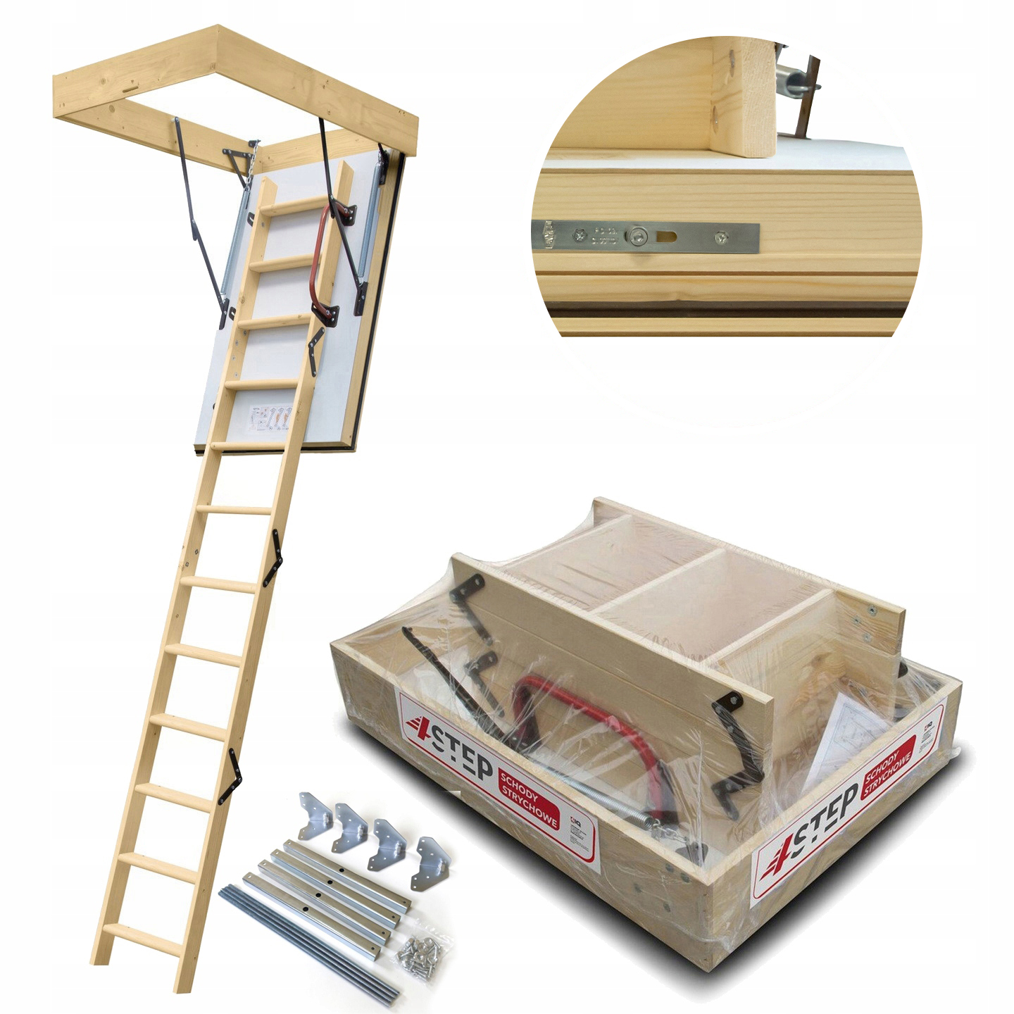 Půdní schody Výlez Strych Extreme 76 mm 100x60 0,55 W Montážní sada