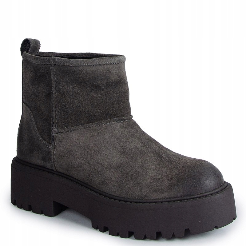 Šedé Kožené Zimní Kotníkové Boty Chebello 4512, 36