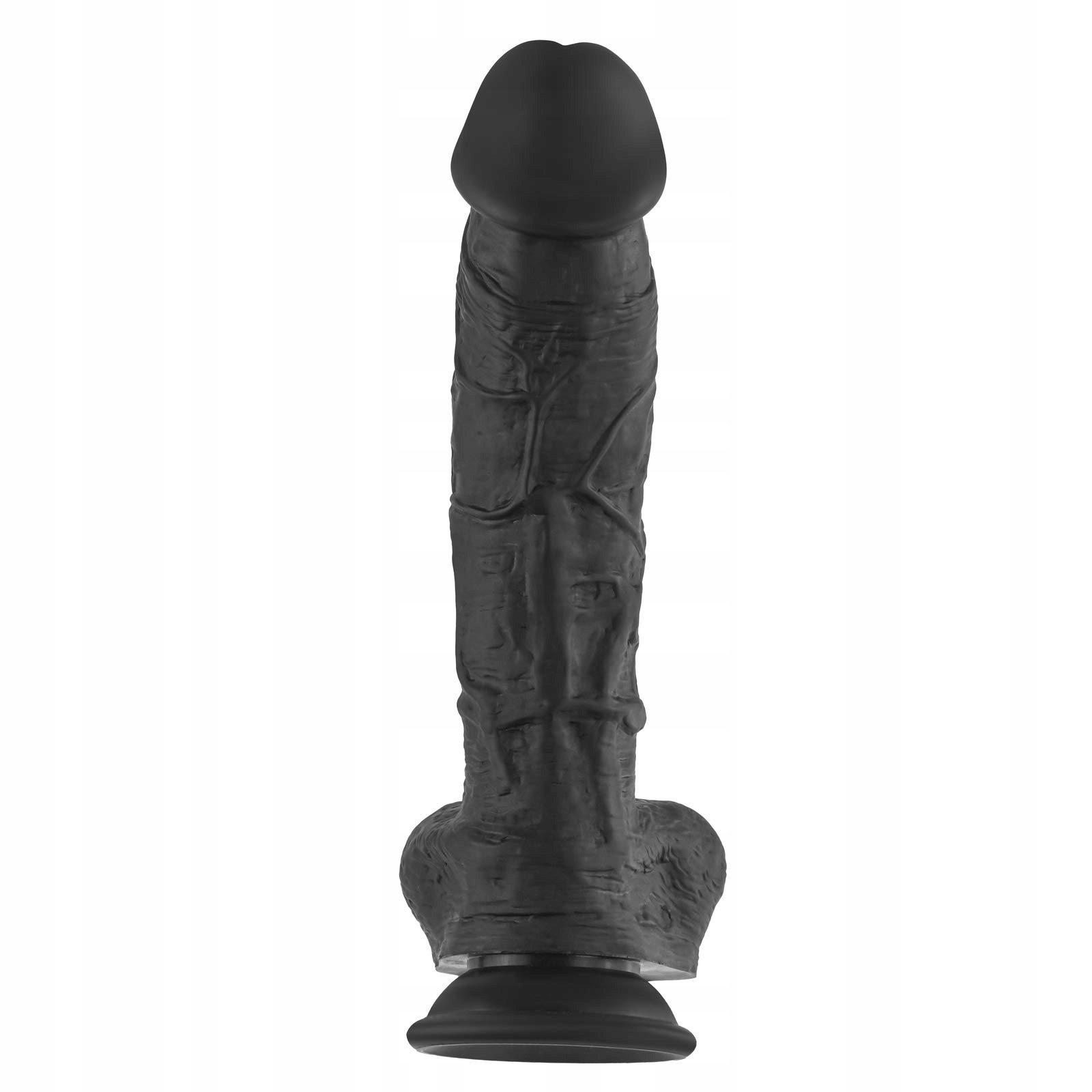 Realistyczny Dildo z Przyssawką, Czarny Silikonowy Penis — miniatura 9