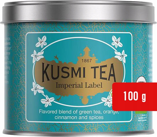 Levně Čaj Zelený Kusmi Imperial Label Kardamom Anýz Koření 100 g v plechovce