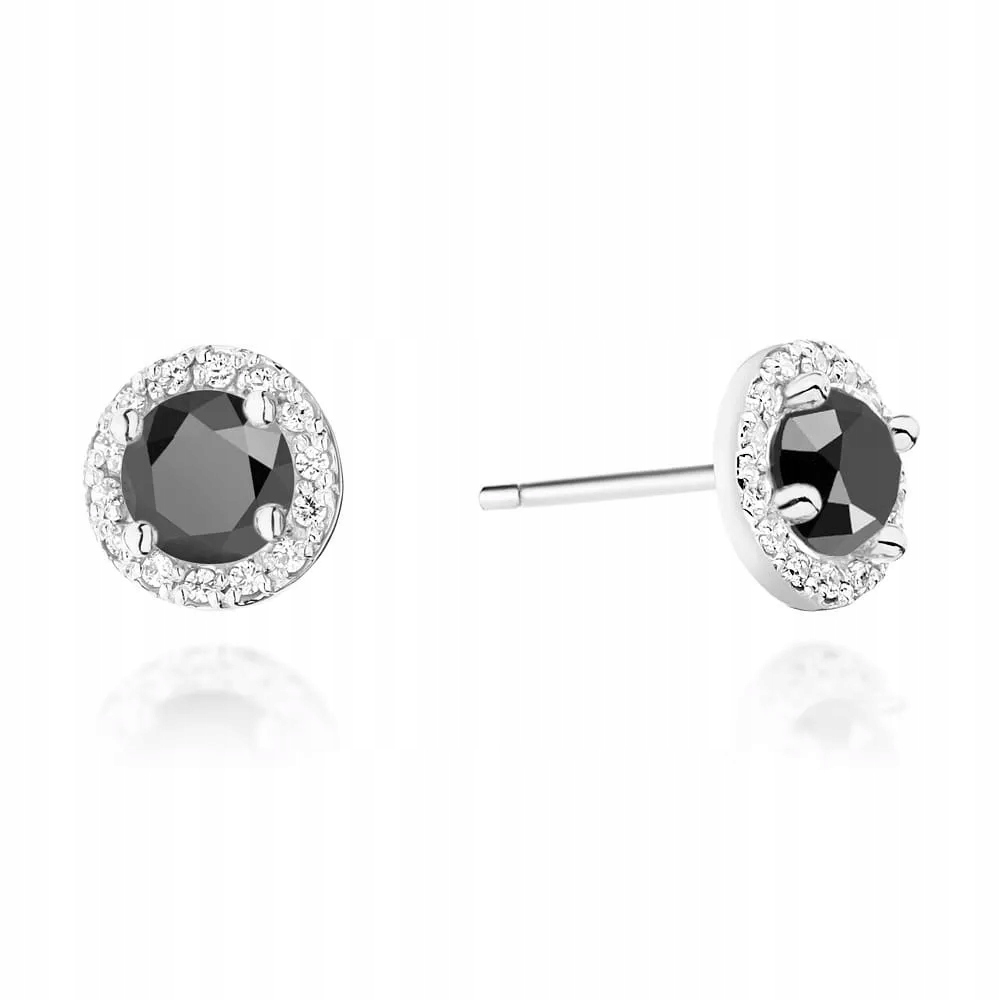 Złote kolczyki z czarnymi diamentami brylantami 2 x 0,50ct białe złoto pr.