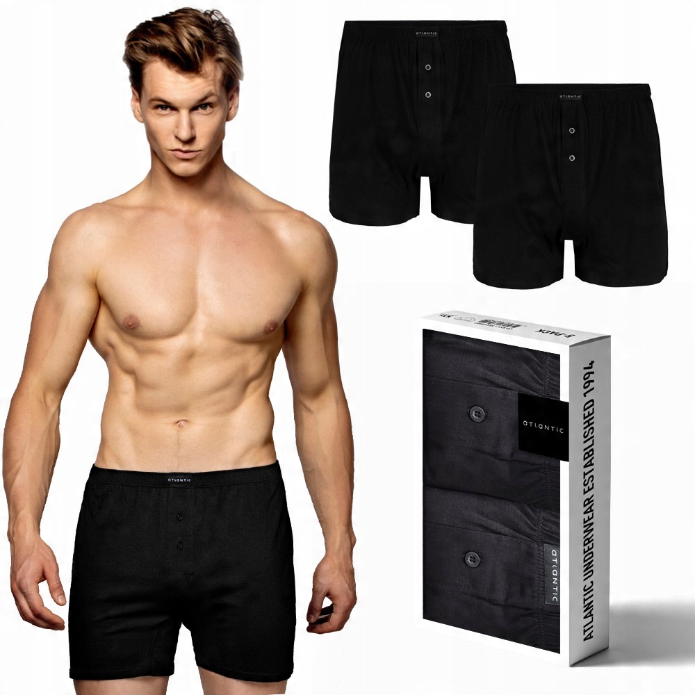 

2x Bokserki luźne Atlantic 100% bawełna czarne *XL