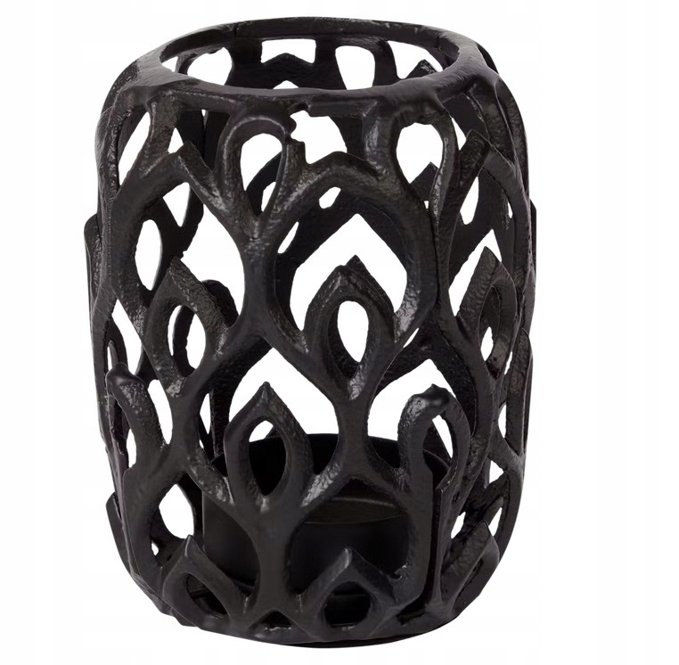 LAMPION ŚWIECZNIK TEALIGHT METAL LOFT AŻUR CZARNY