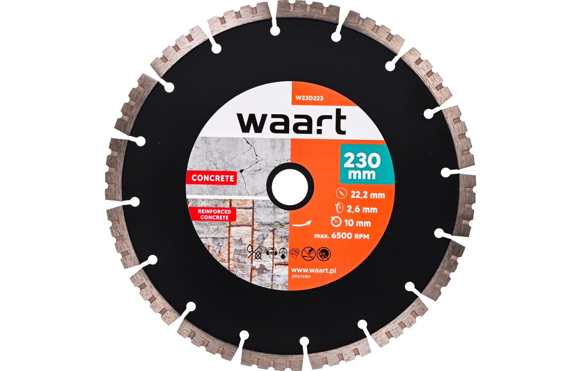 Diamantový kotouč 230x22.2 Ku pro betonu Waart