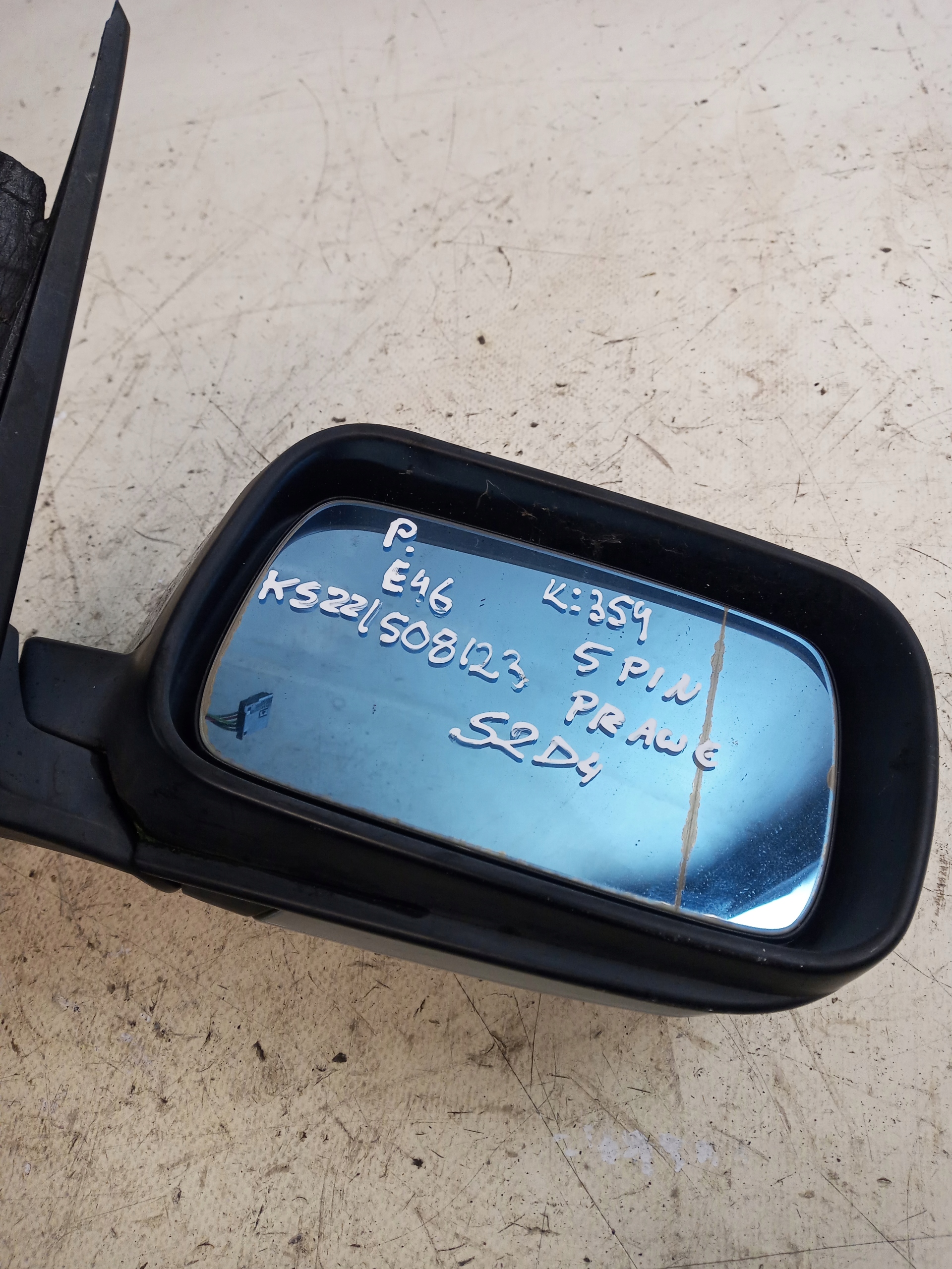 mirror right BMW E46 sedan KOMBI 5 PIN TITANSILBER 354