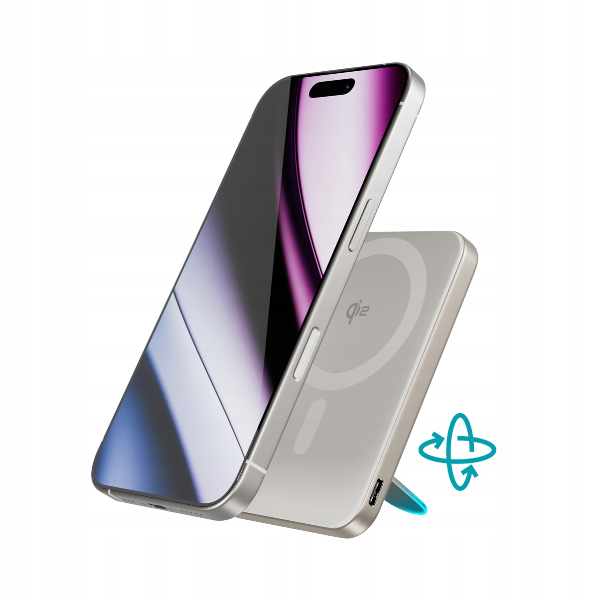 Epico Qi2 5000mAh Alu Mag+ Stand Pb EM52 titán