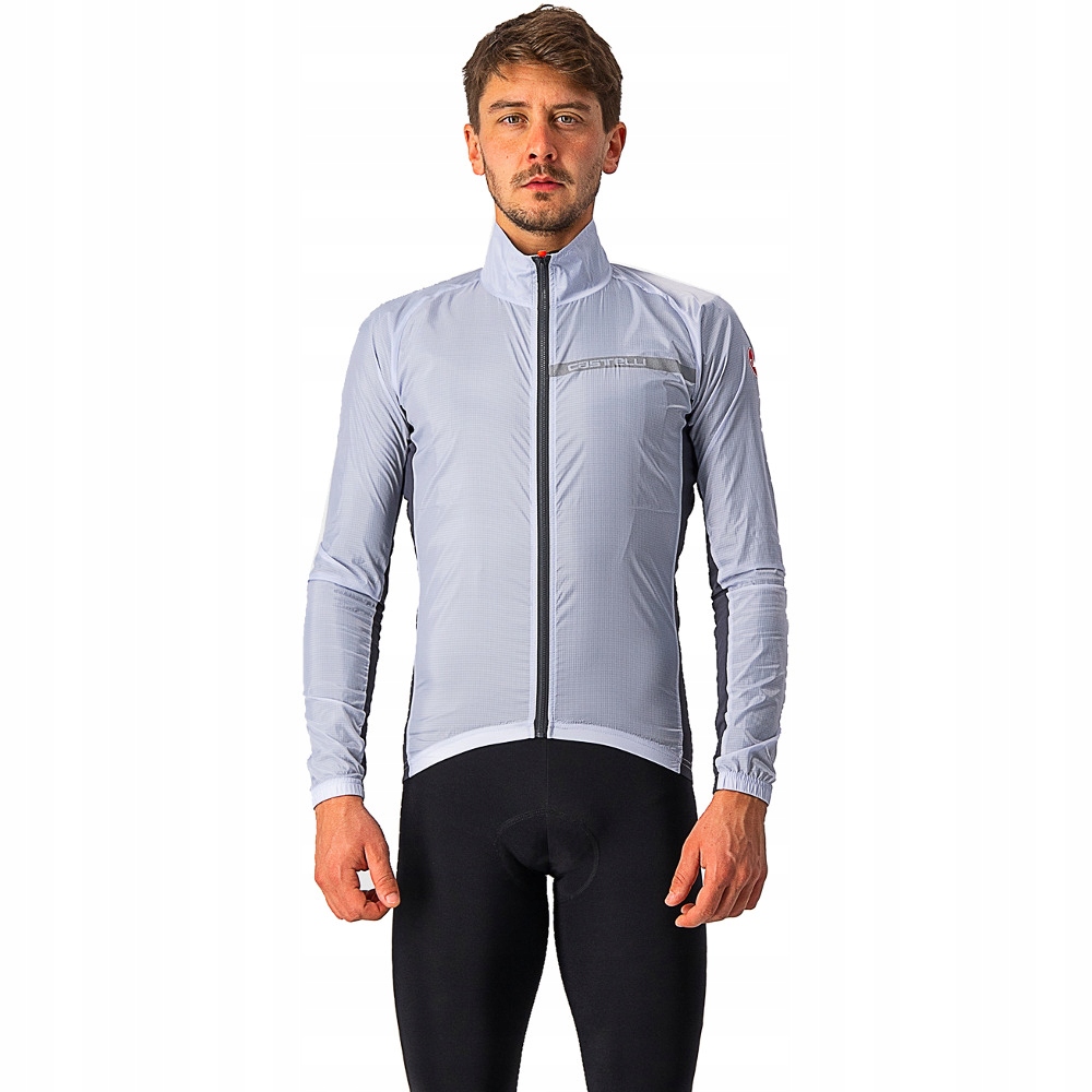 Castelli Squadra Stretch Cyklistická bunda větrovka stříbrno-šedá M