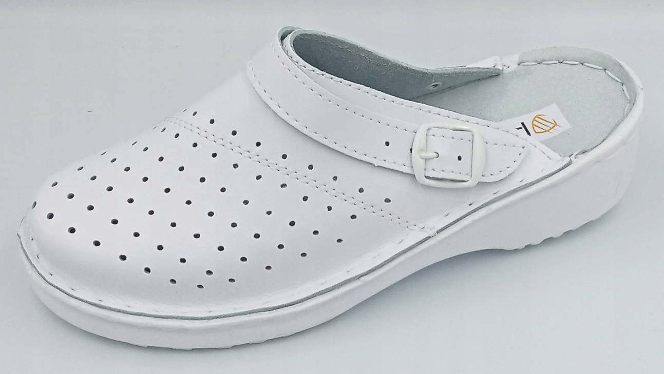 DAMSKIE KLAPKI PROFILAKTYCZNE SKÓRZANE SZYTE 42 Rozmiar 42