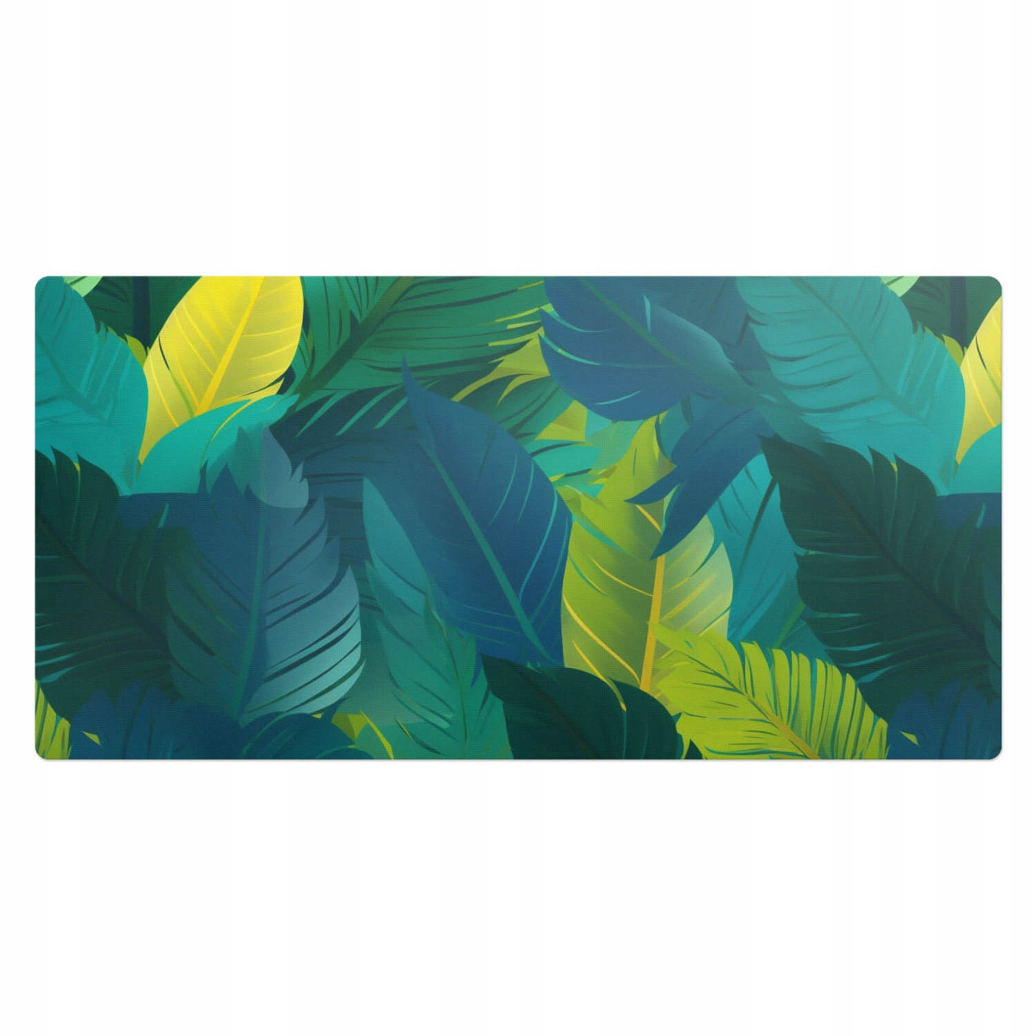Podložka na psací stůl s potiskem Exotické listy v bujné paletě 100 x 50 cm
