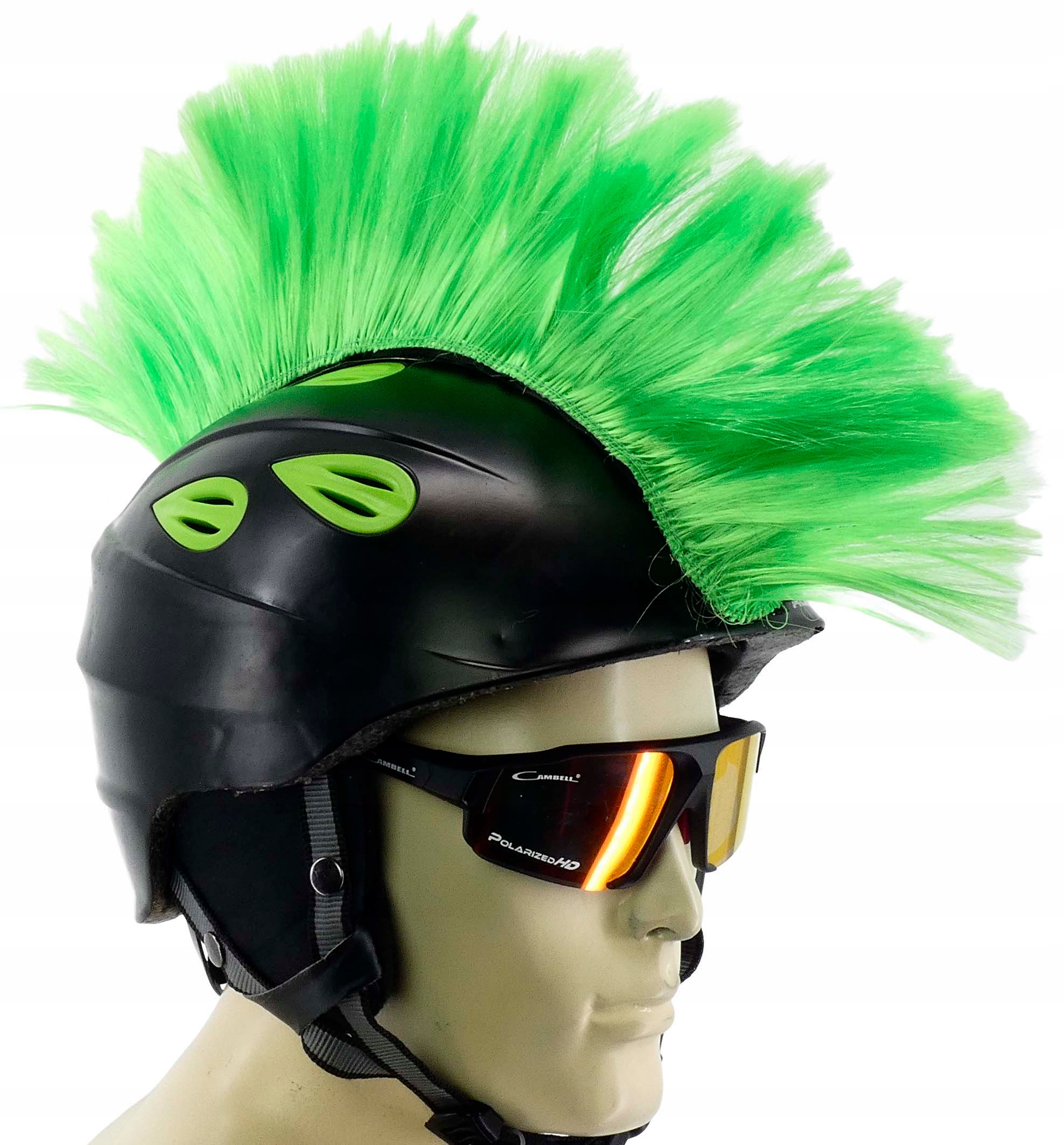 Naklejka Nakładka Dekoracyjna Irokez Zielony Na Kask Motocyklowy 30x10 CM
