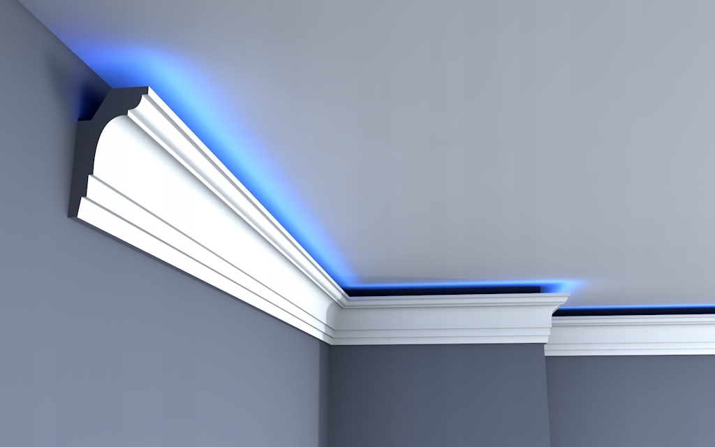 Listwa LED, Gzyms listwa, sztukateria SNS-2 Wysokość 100 mm