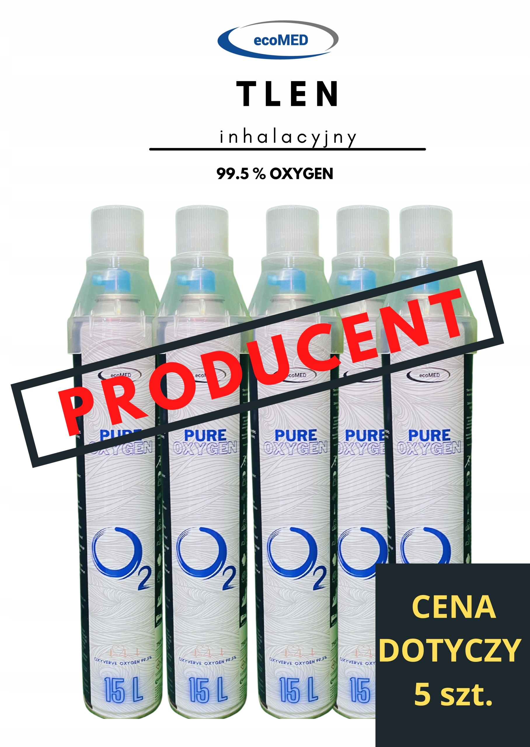 

Tlenoterapia, Tlen inhalacyjny w puszce 5szt.