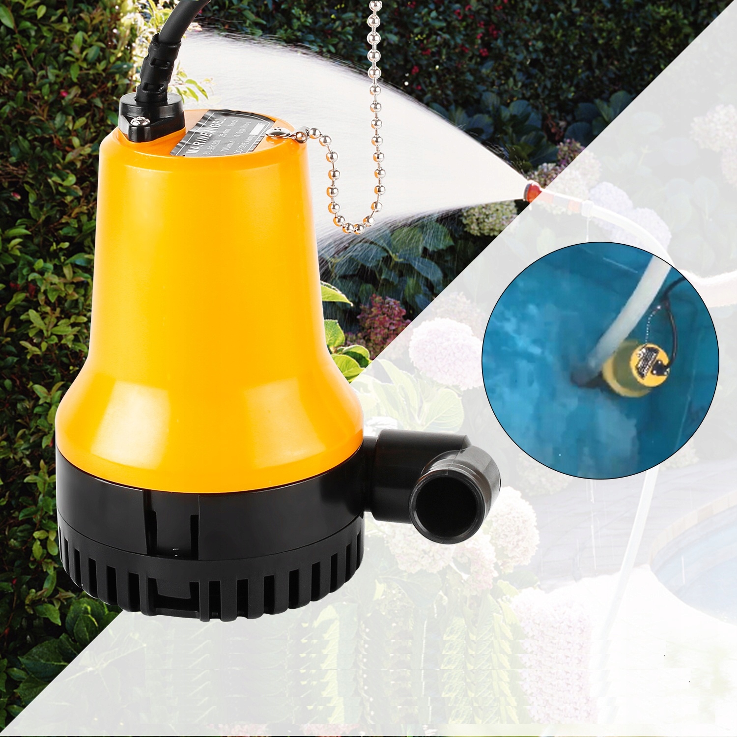 POMPA NISKIEGO ZANURZENIA DC 12V 60W 3600L/H stawu Kod producenta 0623846930647