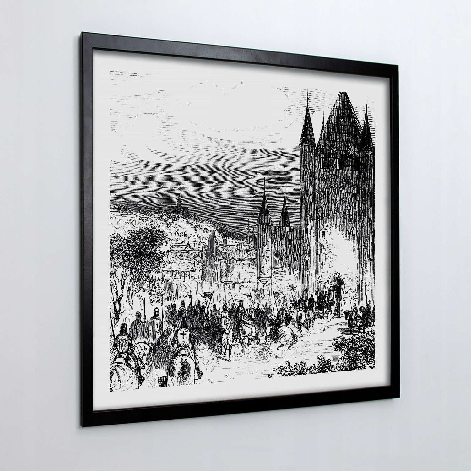 Fotoobraz s rámečkem na zeď Rytíř klášter 50x50