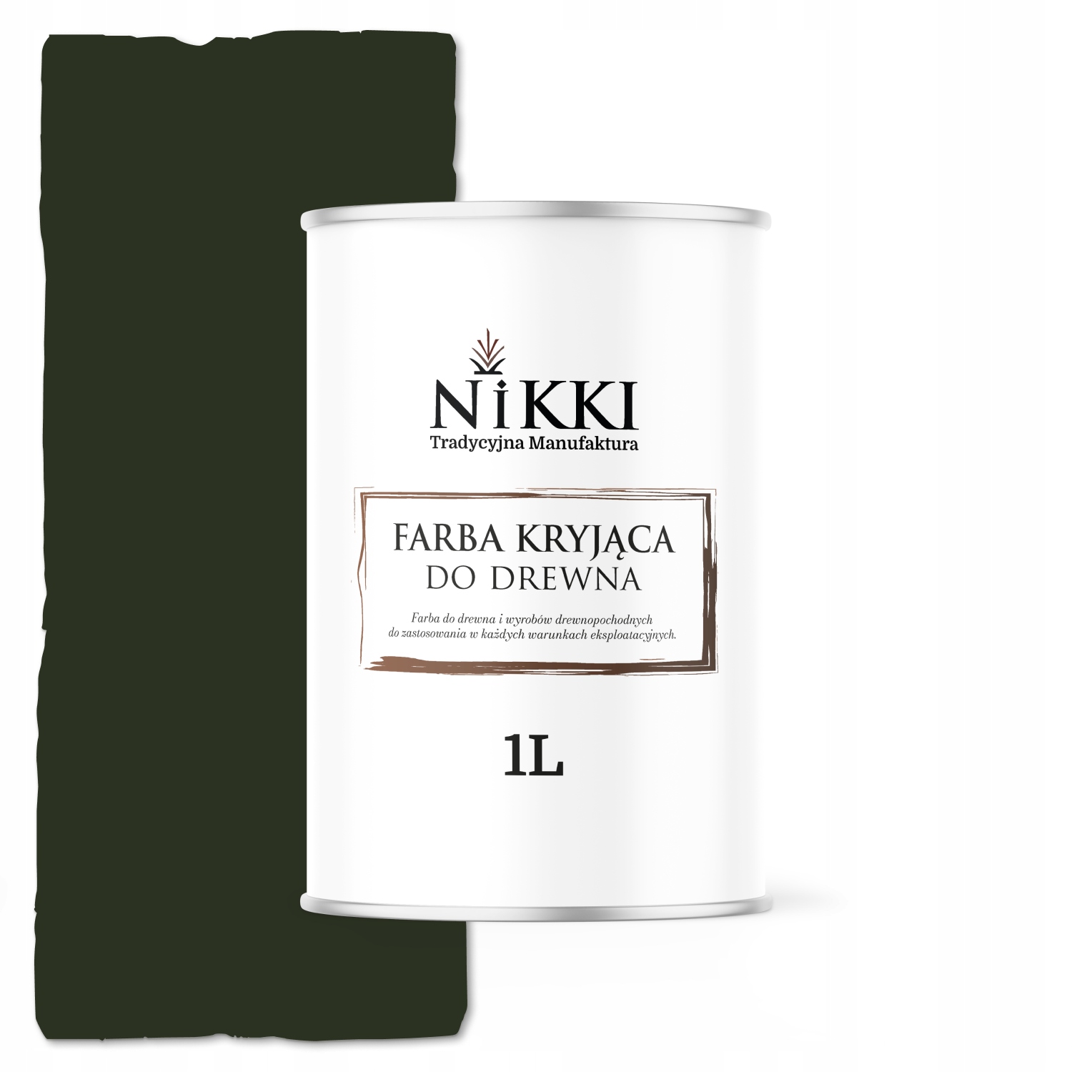 Farba Do Drewna Kryjąca Drzwi Renowacji Butelkowa Zieleń RAL6007 Półmat 1L