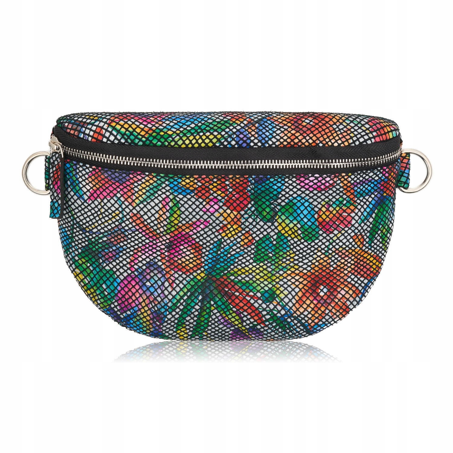 Dámská kožená ledvinka s květinami ledvinka na pas Paolo Peruzzi T-36-C