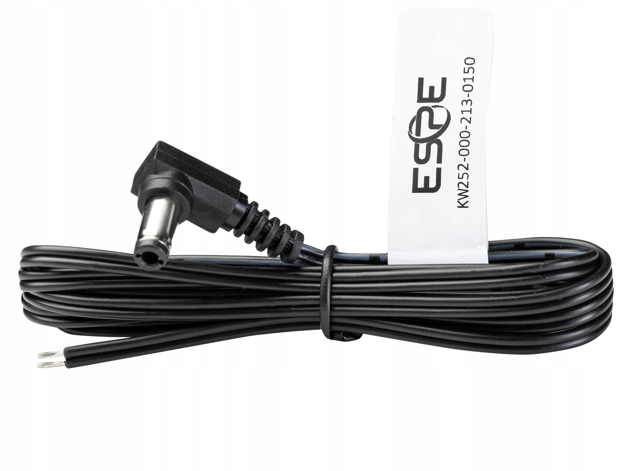 Wtyk DC z kablem 5m wtyk kątowy 2,5/5,5 – cynowane końce AWG20