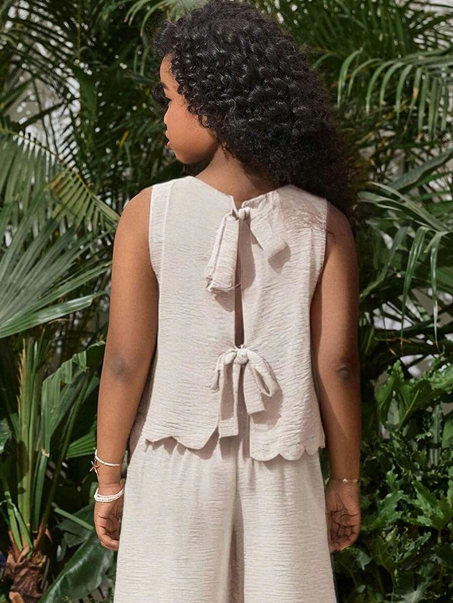 Shein top dziecięcy beżowy poliester