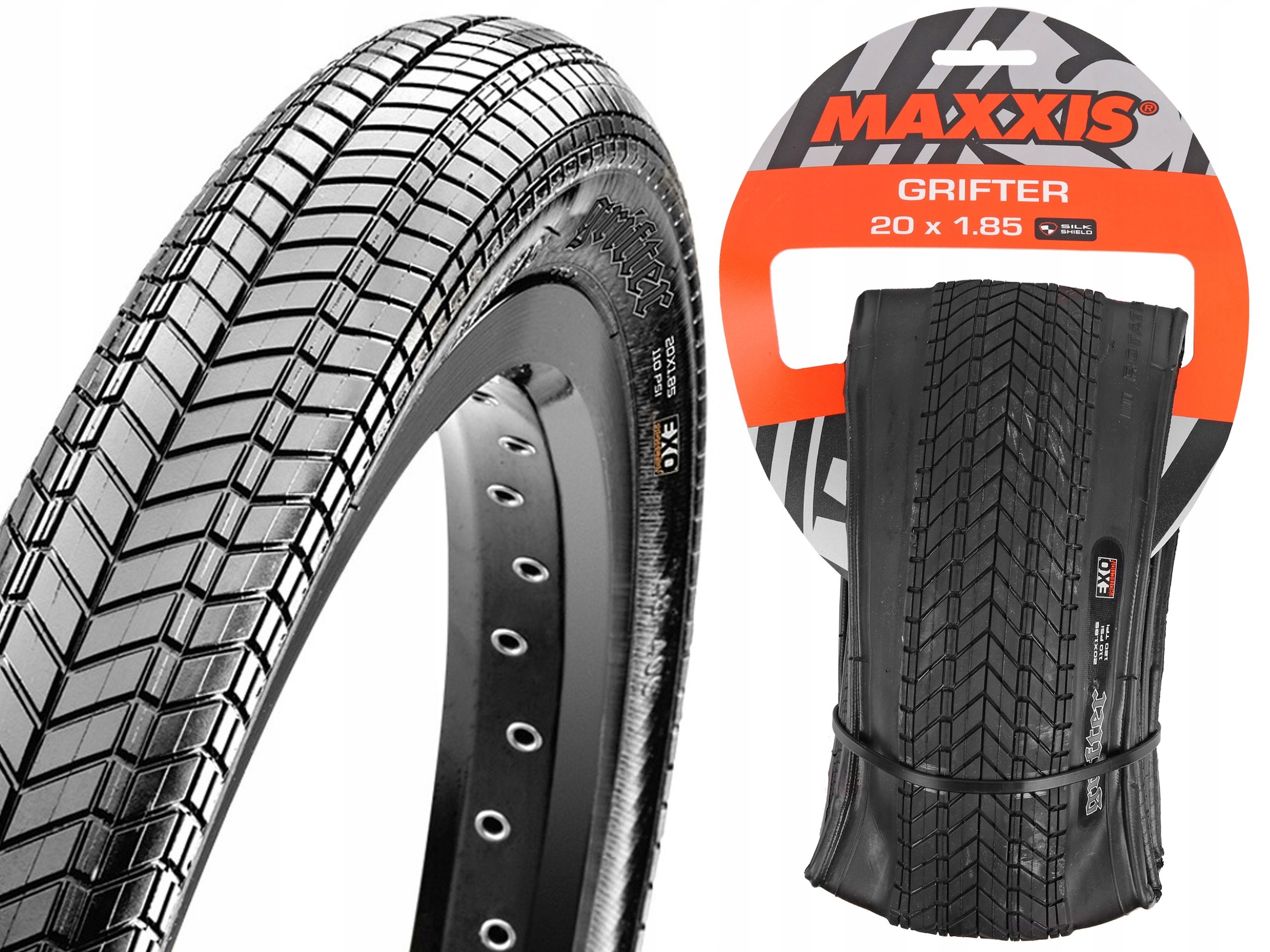 Opona rowerowa Maxxis Bmx Grifter 20x1.85 (48-406) zwijana 120TPI