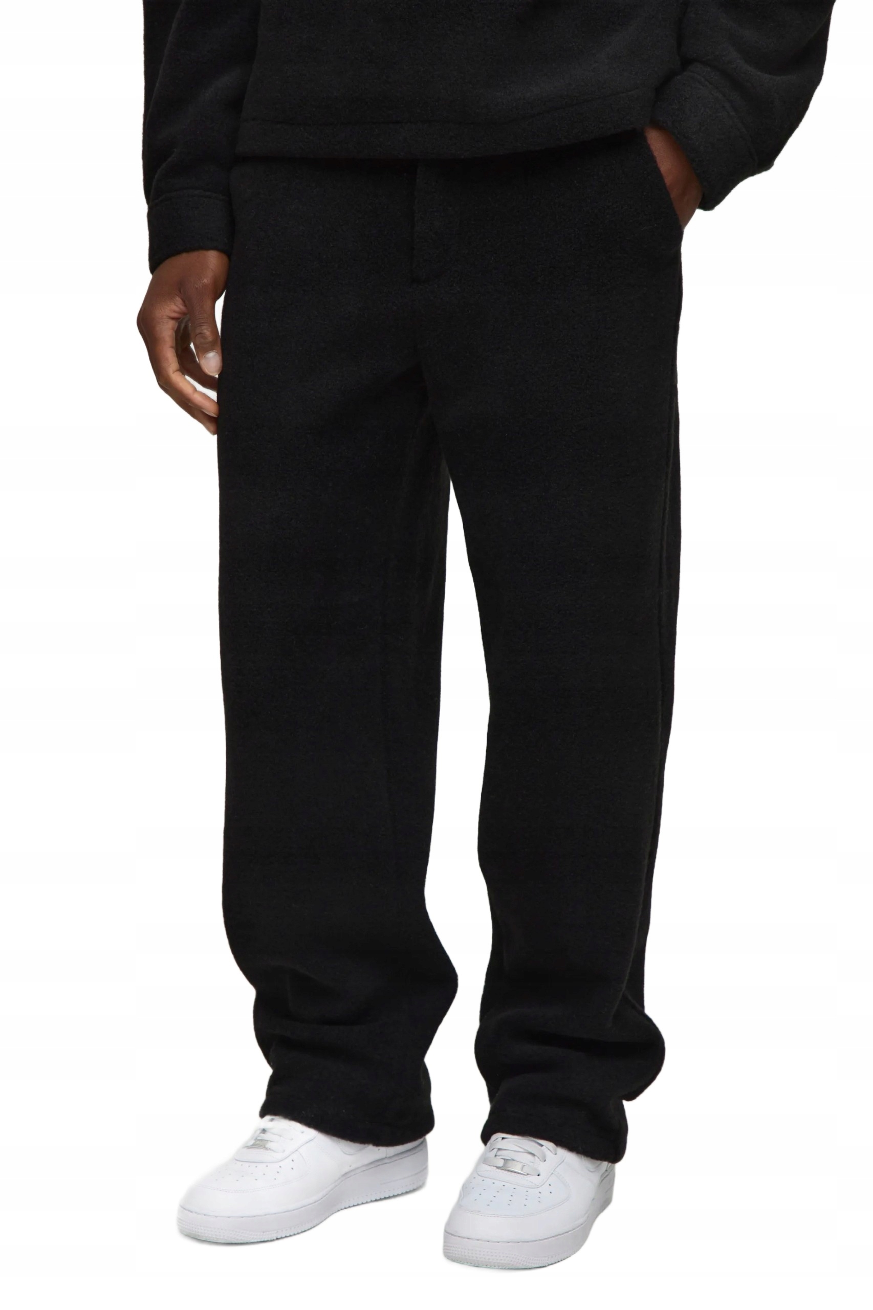 Boohooman Černé Jednoduché Pánské Elegantní Kalhoty Z Polyesteru Z3A