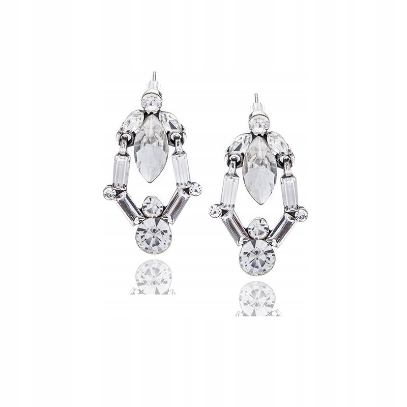 KOLCZYKI KRYSZTAŁKI SREBRNE