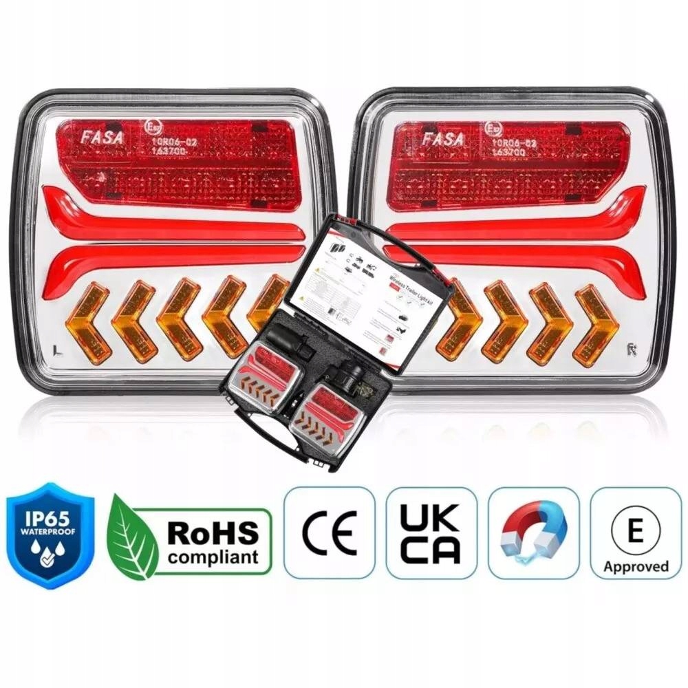 Sada Led Bezdrátových Lamp Zadní Přívěsy Na Magnet 12V/24V 7PIN IP65