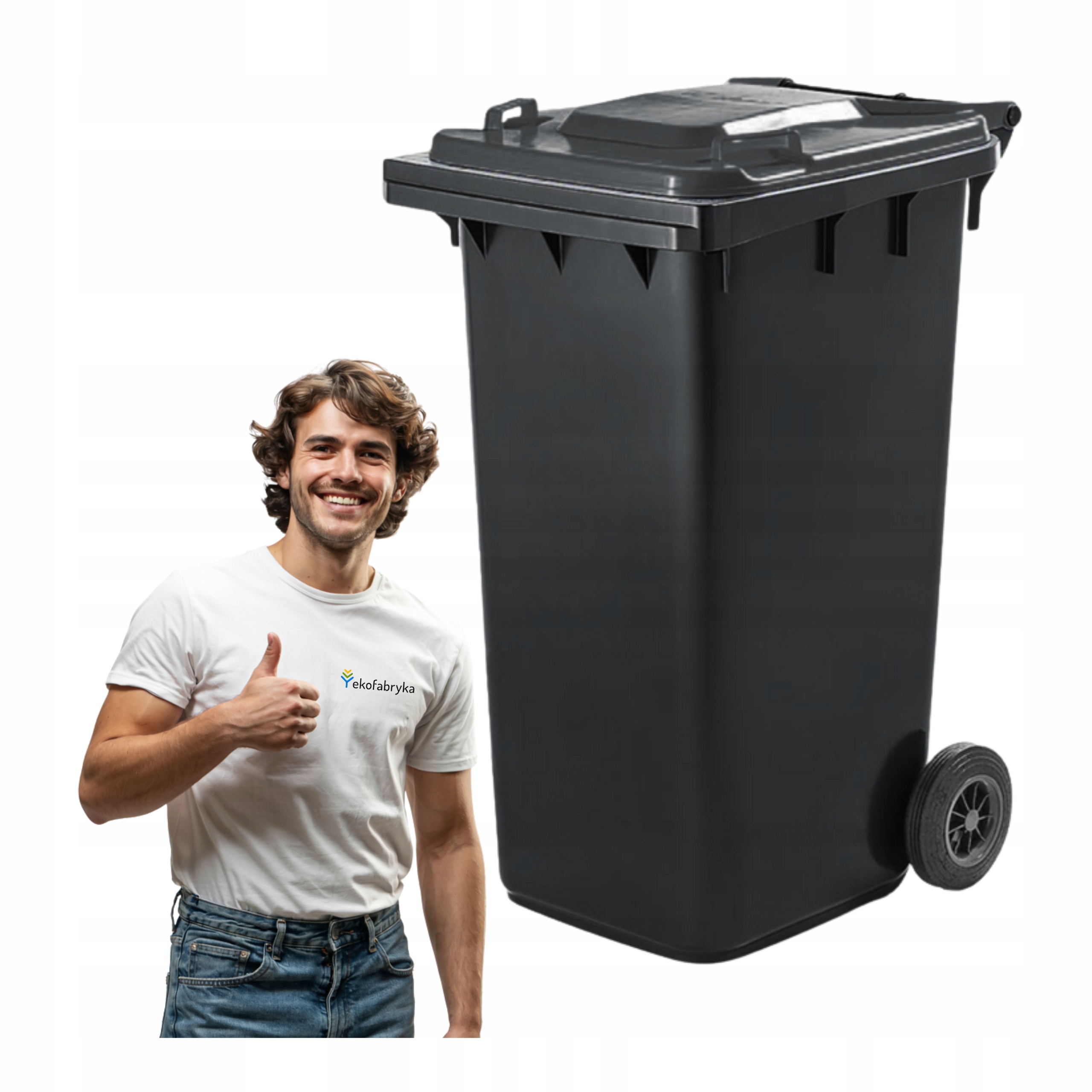Śmietnik Weber 240l zmieszane czarny na kołach kubeł kosz odporny solidny