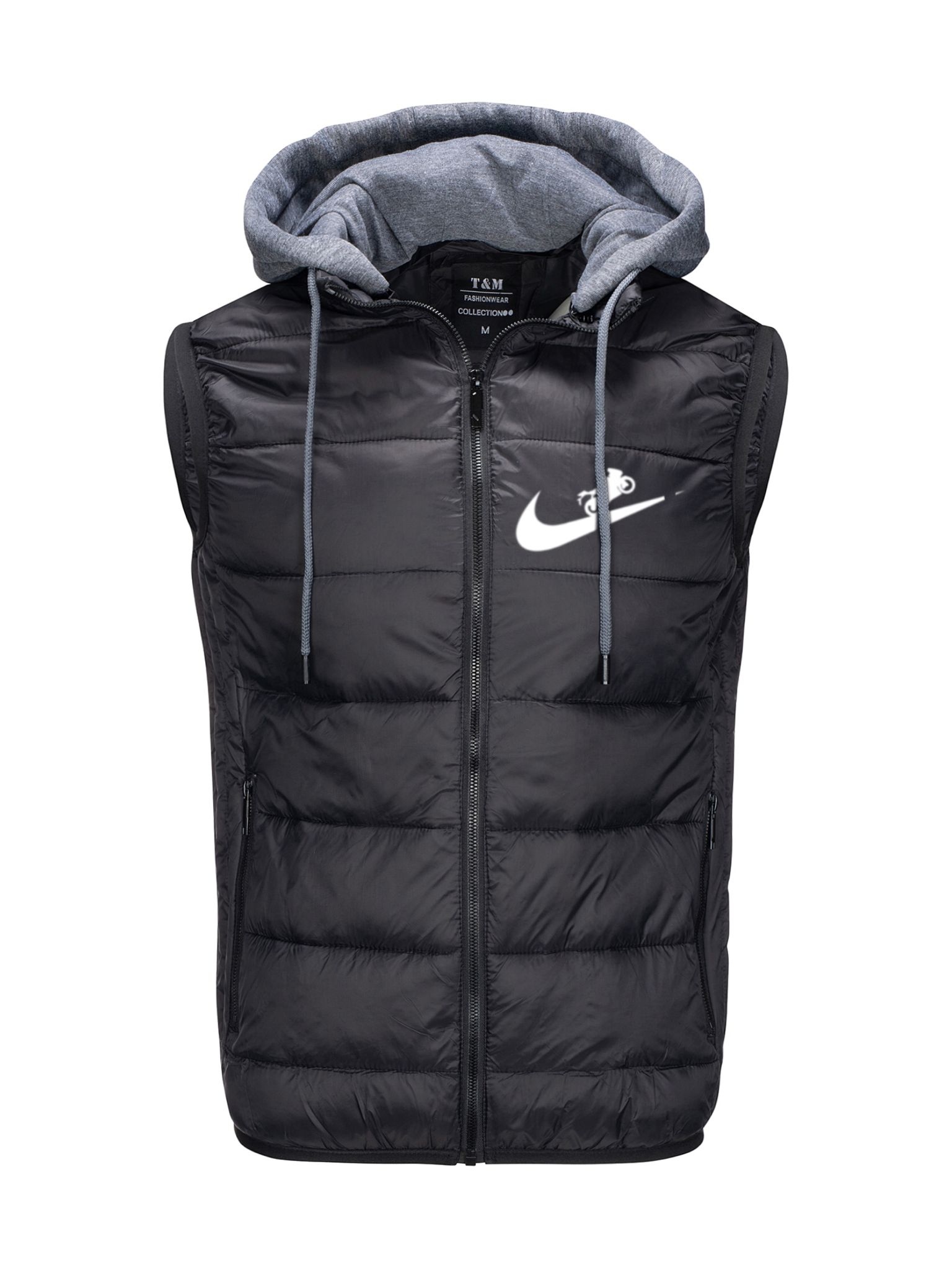 Bunda Bez Rukávů Na Motorku Černá Prošívaná L