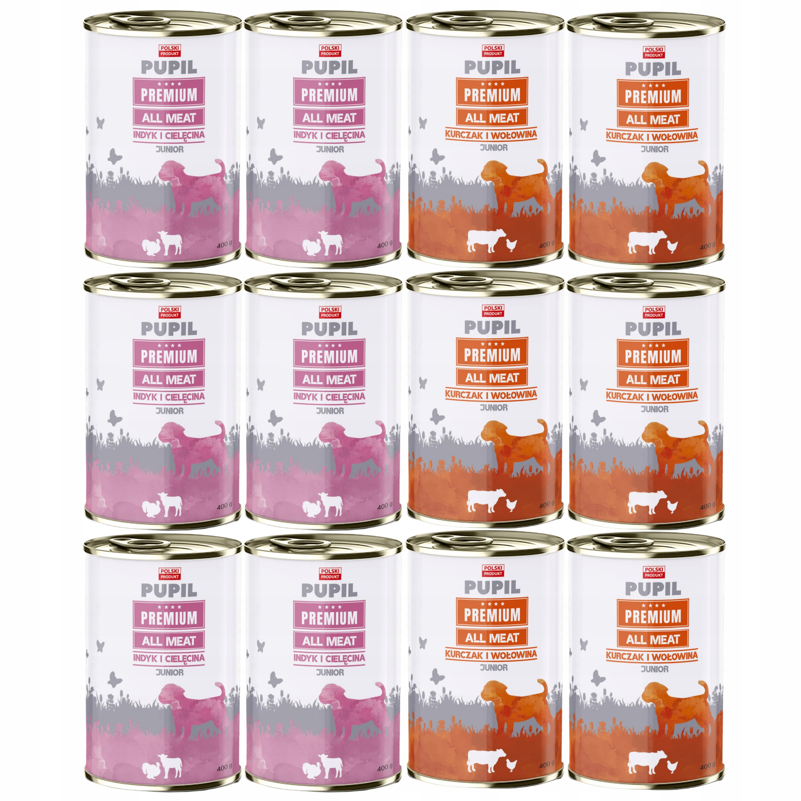 Pupil Premium Junior All Meat Krmivo pro štěňata s mix chutí 12 x 400 g