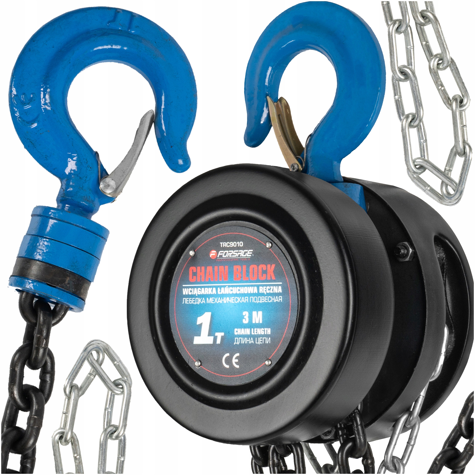 WCIĄGARKA WYCIĄGARKA ŁAŃCUCHOWA RĘCZNA MOCNA 1 TONA ŁAŃCUCH 3M