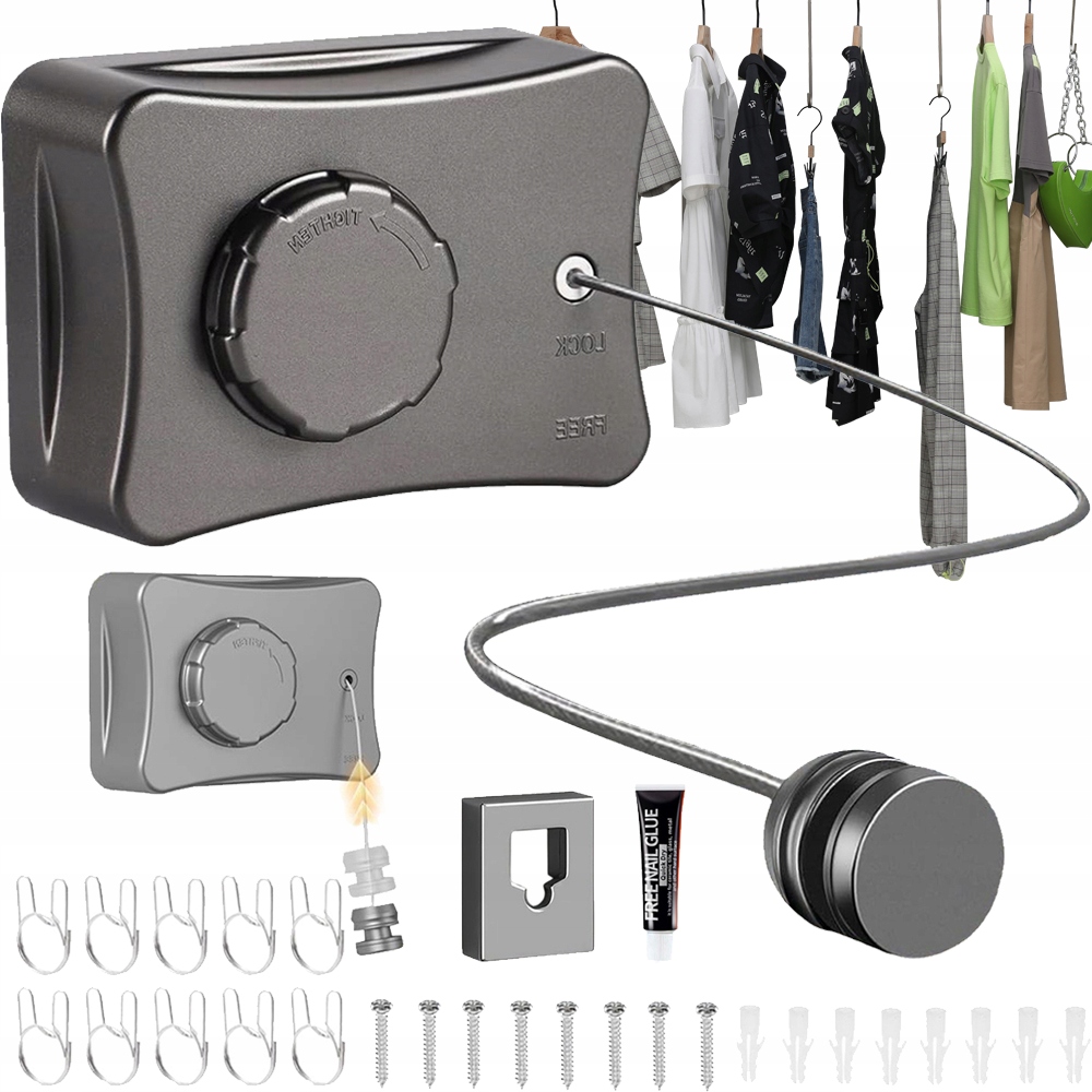 Levně Lano Na Sušení Prádla 5,1 M Vysoká Nosnost, Odolné, Nosnost 20 Kg