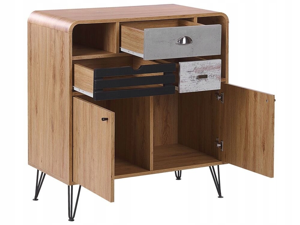 Komoda jasne drewno KYLE Wysokość mebla 87 cm