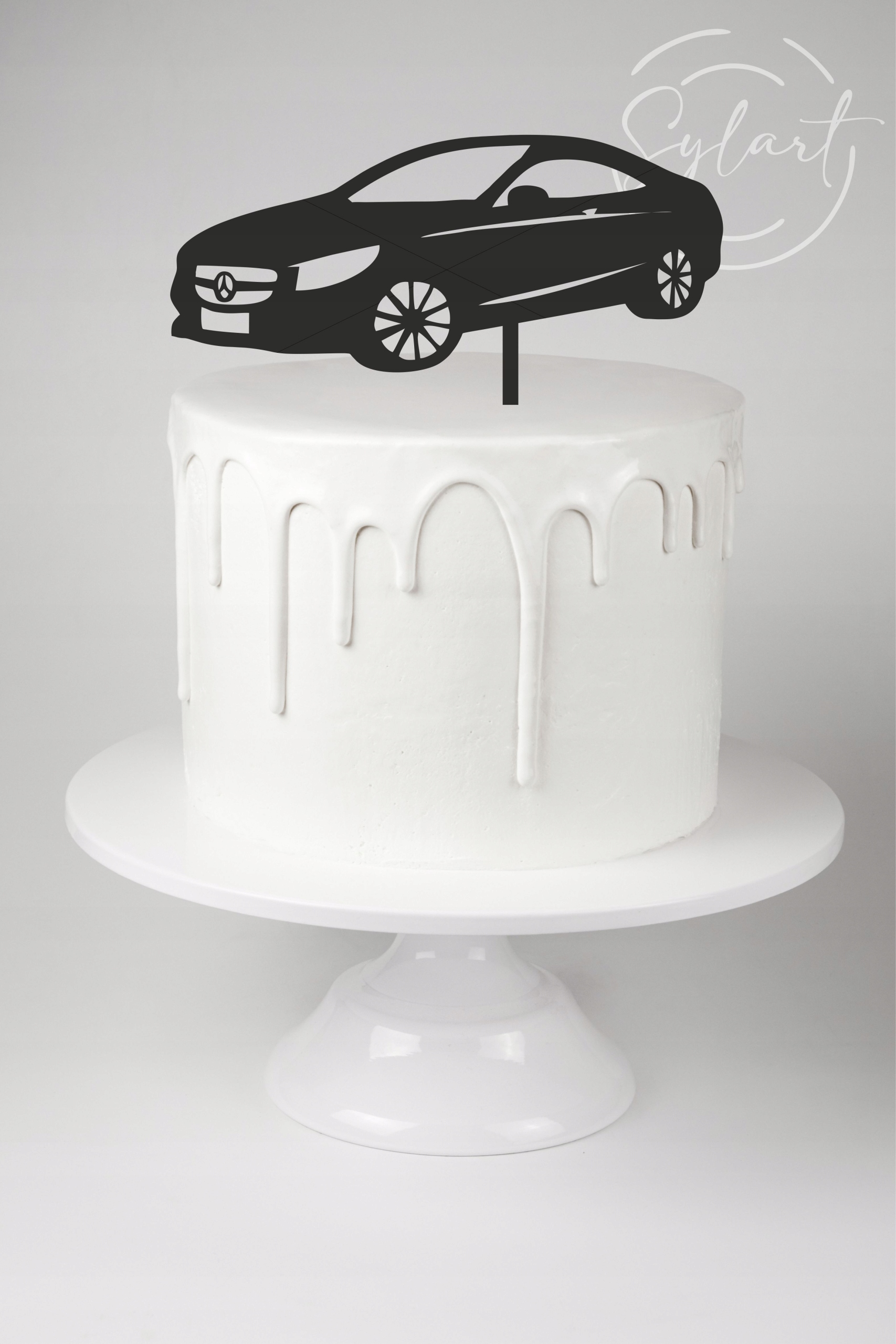 

Topper Na Tort Mercedes Czarny Urodzinowy
