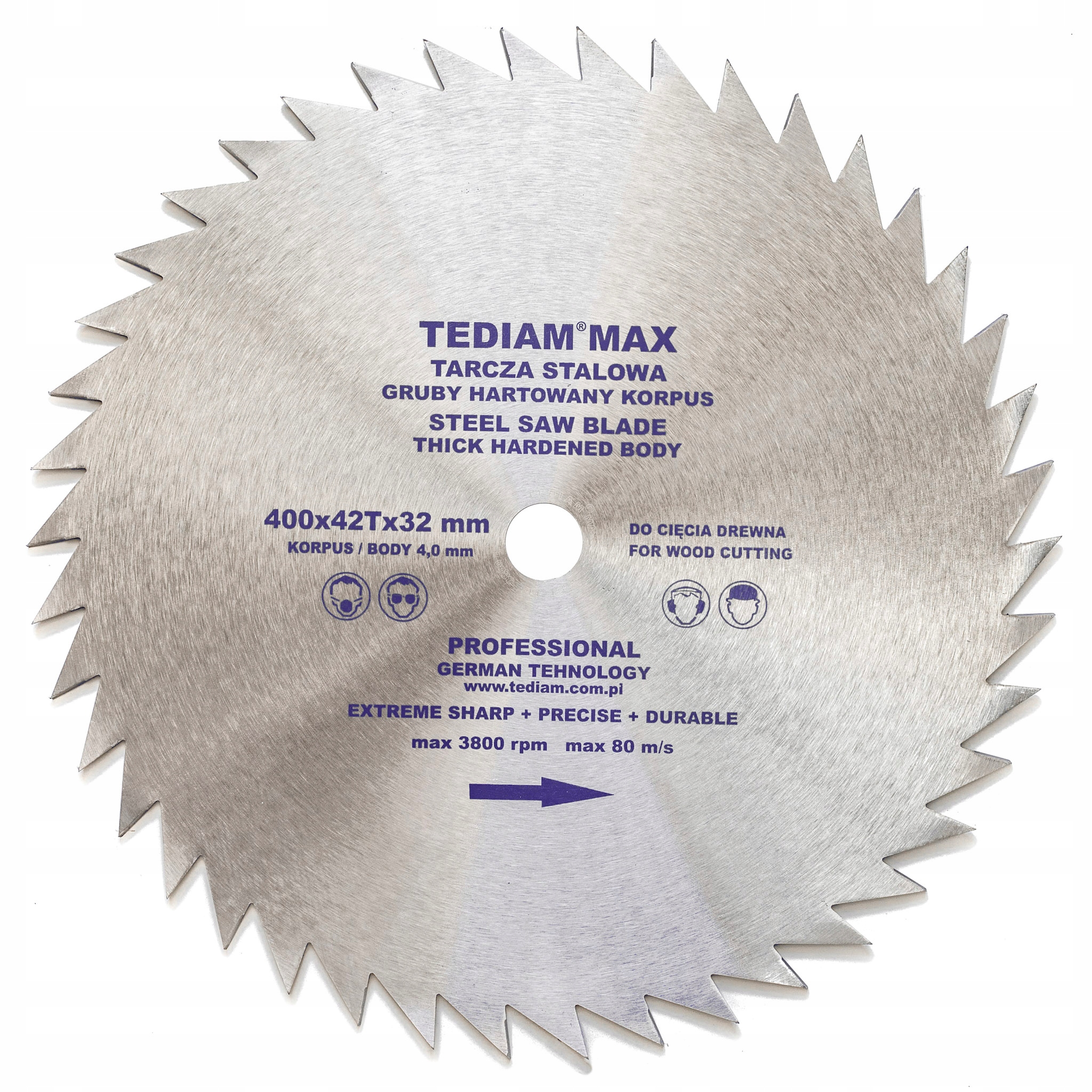 

Tarcza hartowana do drewna Tediam Max 400x32 42T