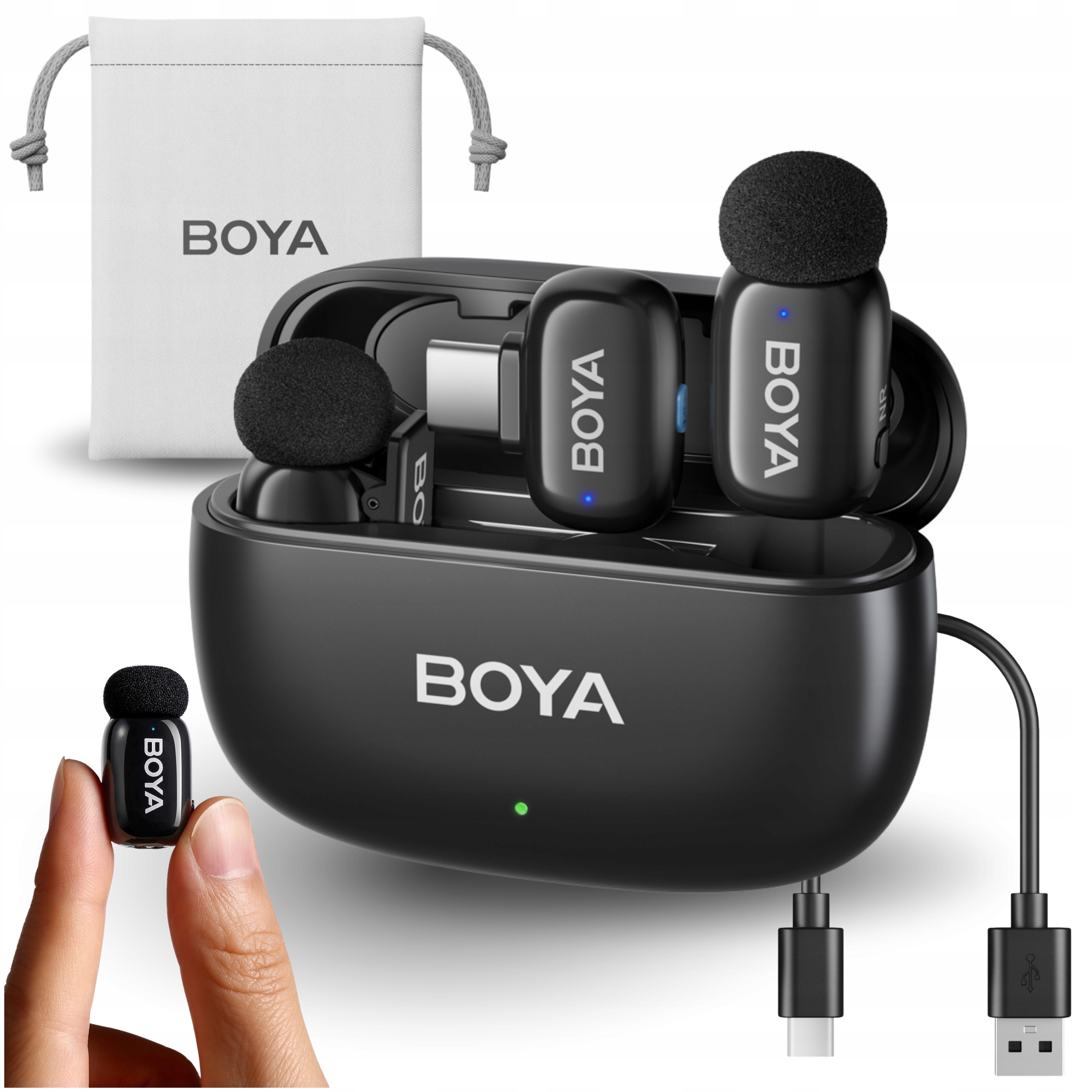 Mini Bezdrátové Kravatové Mikrofony Boya Lehké 2.4 GHz Usb-c Iphone