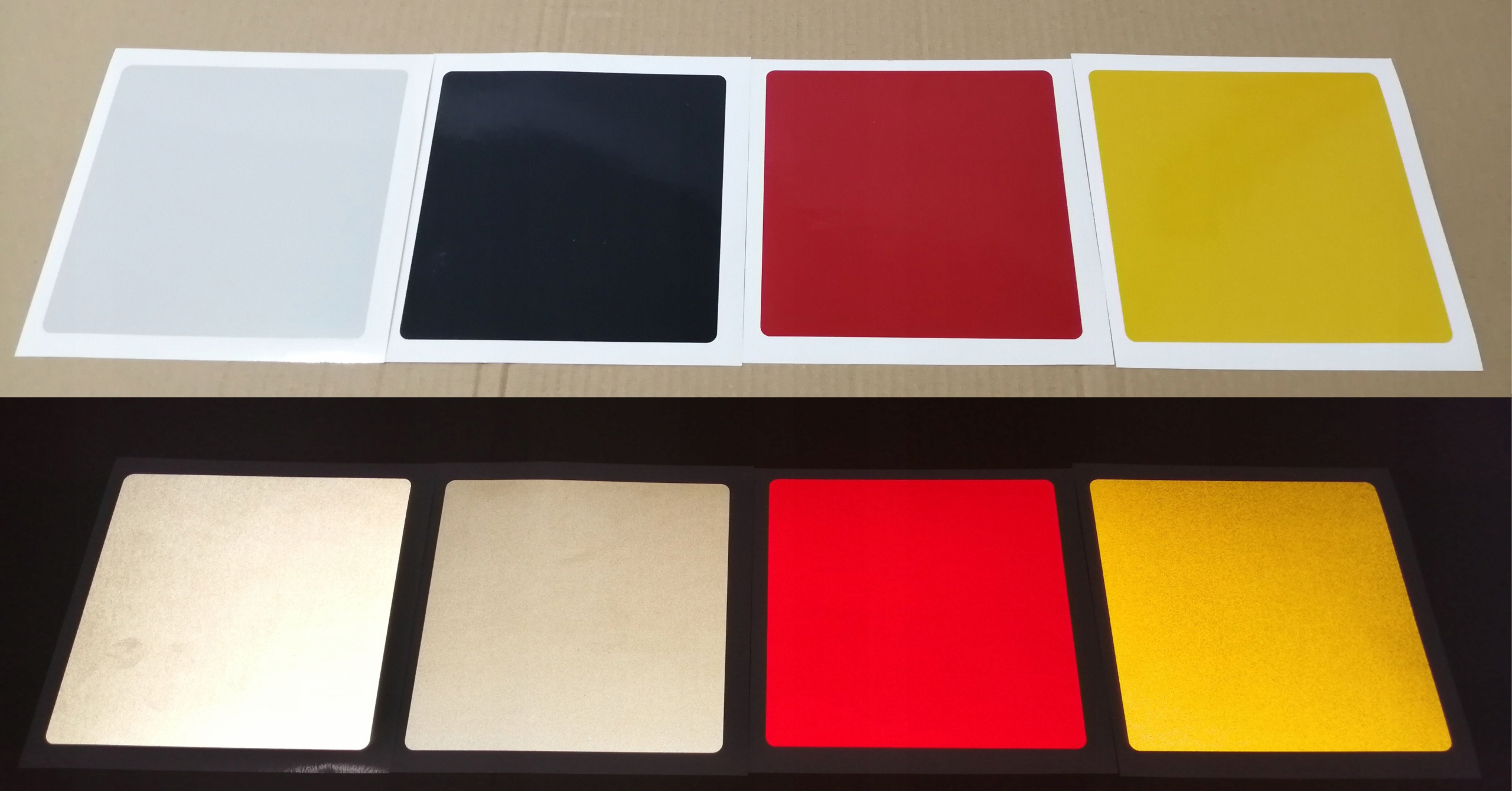 FOLIA ODBLASKOWA SAMOPRZYLEPNA ARKUSZ 10x123 CM Kolor dominujący żółty