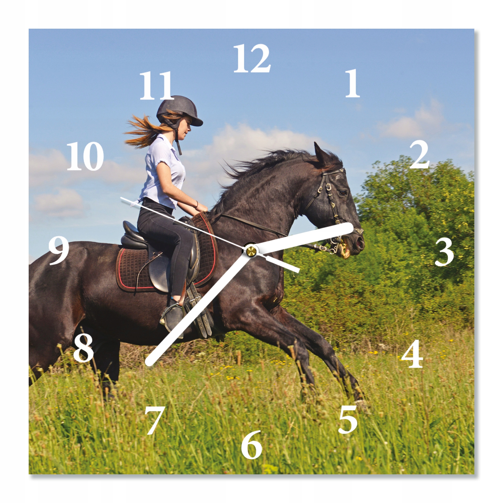 

Zegar z bezpiecznego szkła Jazda Konna 30X30