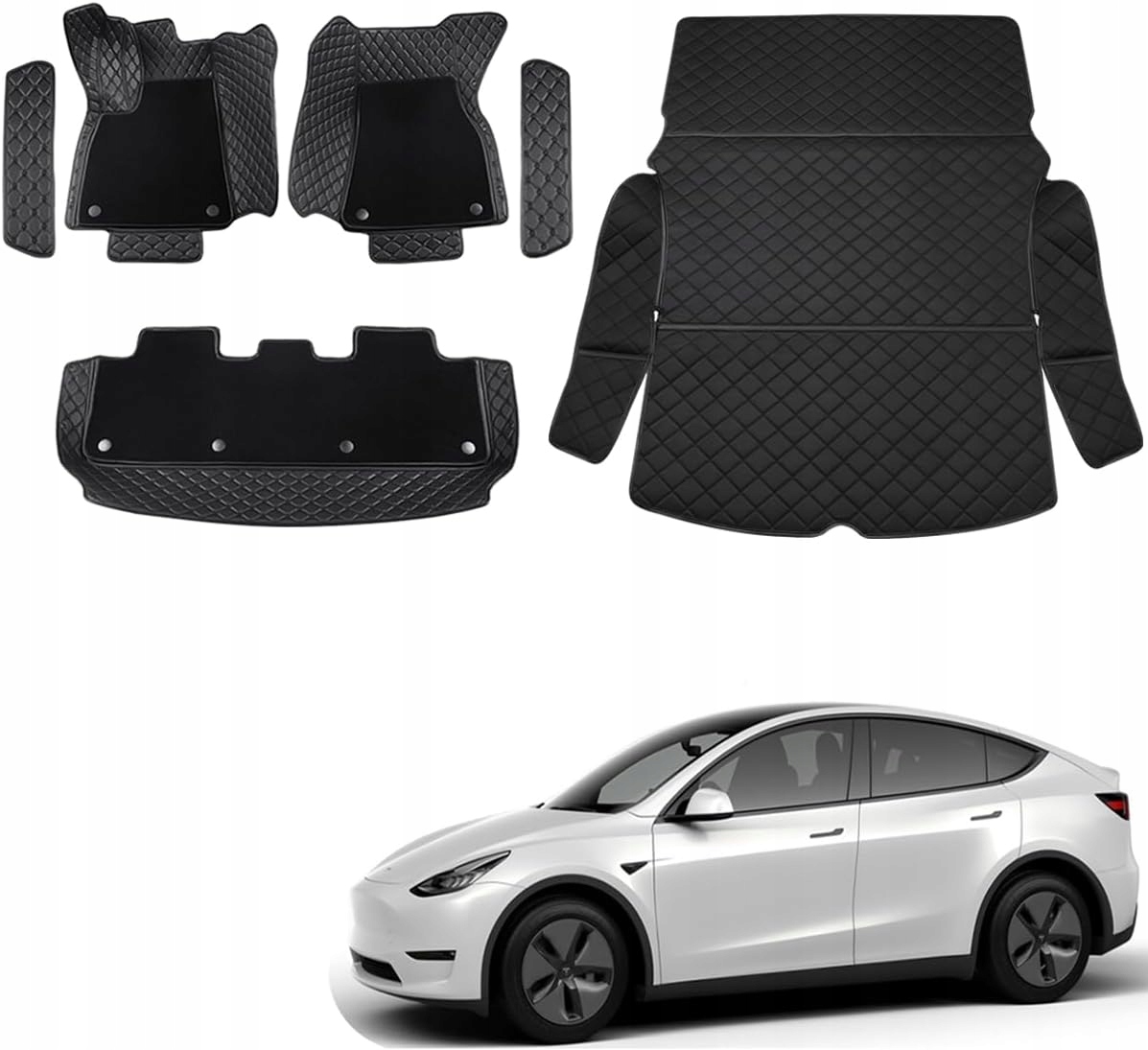 Koberce do podlahy a batožinového priestoru Topfit pre Tesla Model Y 2021-2024, 2 ks