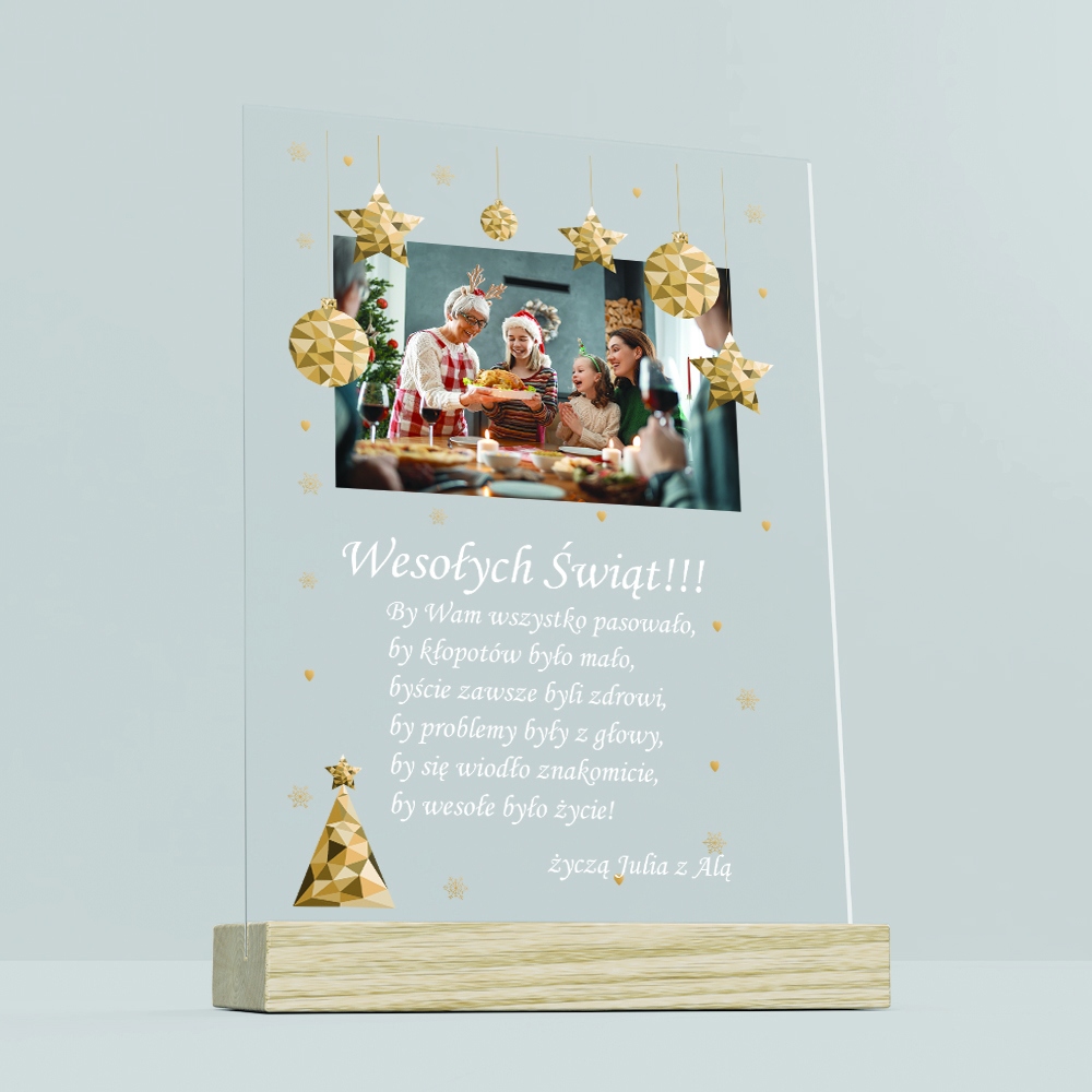 

Ramka akrylowa ze zdjęciem Na Święta