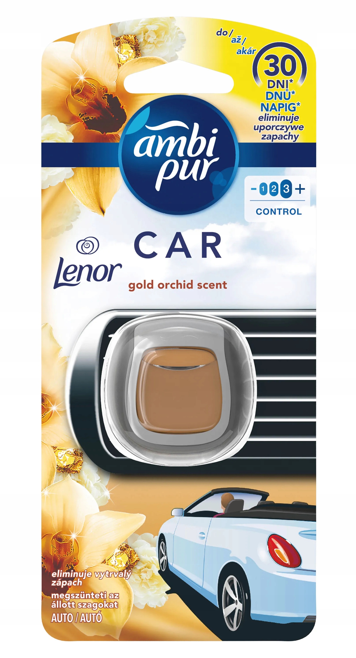 Ambi Pur Car odświeżacz powietrza zapach do samochodu LENOR Gold Orchid