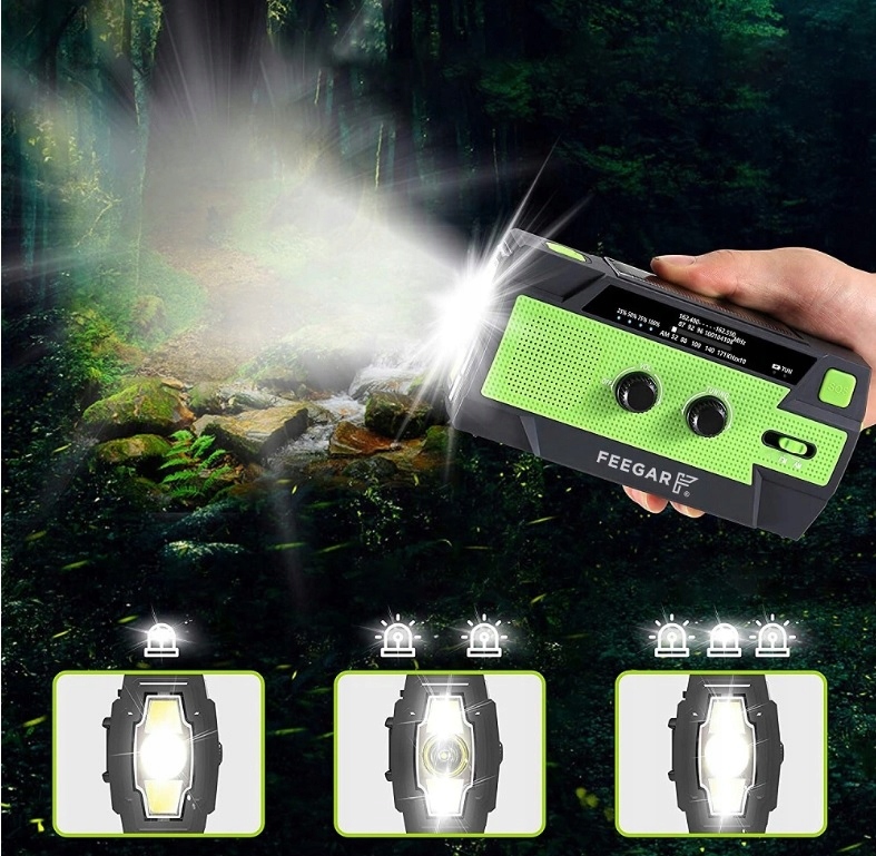 Feegar Radio FM Awaryjne Solar SOS 4000mAh Latarka Marka Feegar