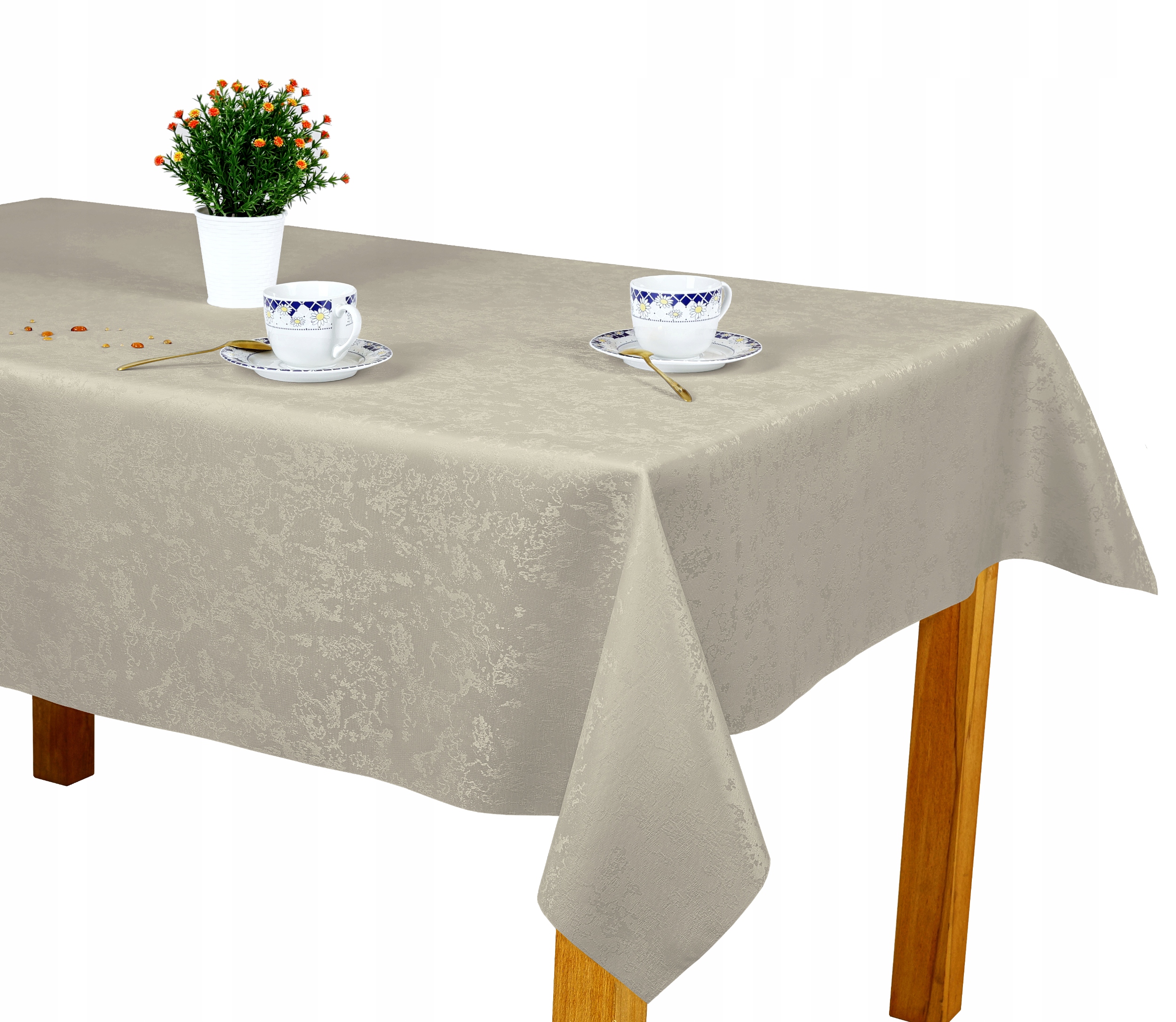 Obrus Nowoczesny Szary Dwustronny Plamoodporny Marmur 130x240 cm