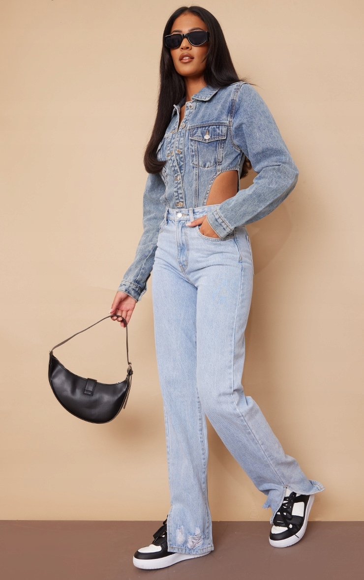 PRETTYLITTLETHING JEANSOWE BODY R.36 I265093 Rozmiar S (36)