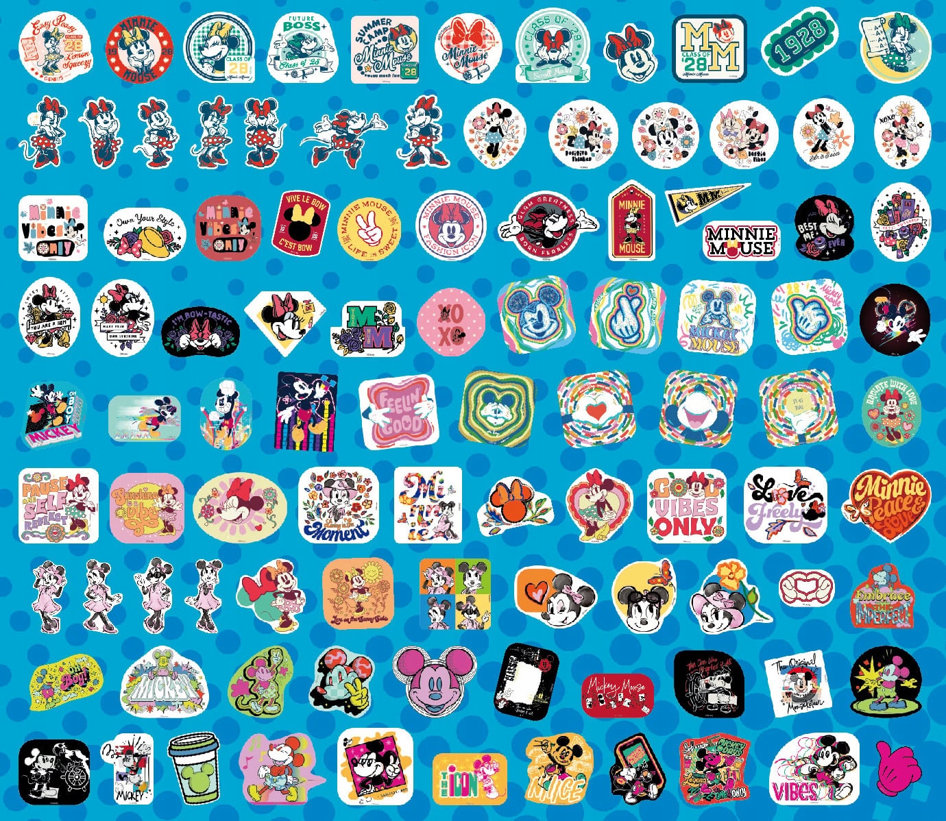 Monogram Mickey & Minnie Sada 100 samolepek (Display 20 kusů)