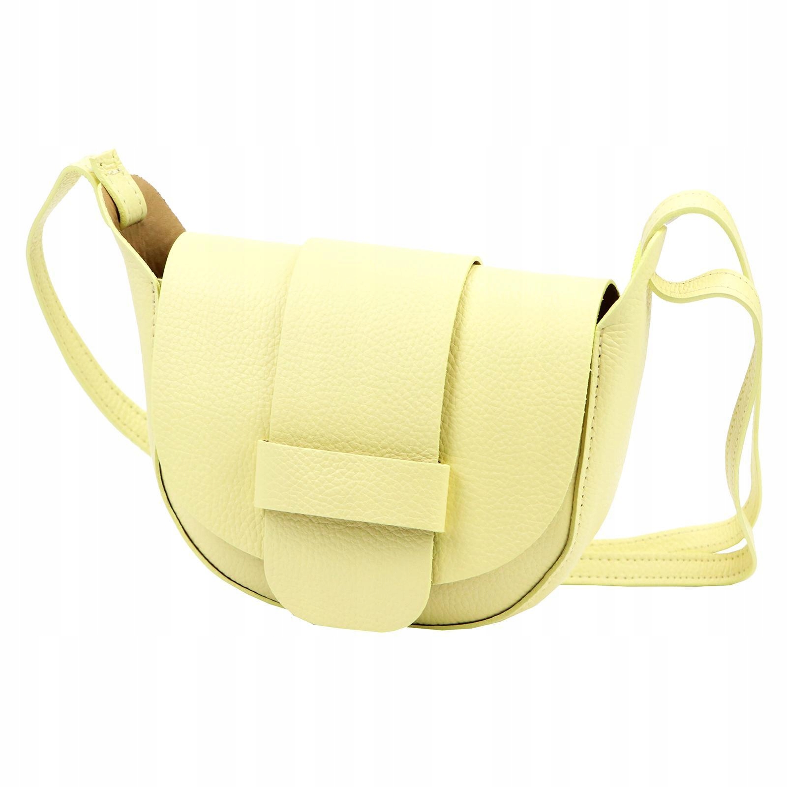 Torebka skórzana na ramię damska Luka Dollaro żółty pastelowy