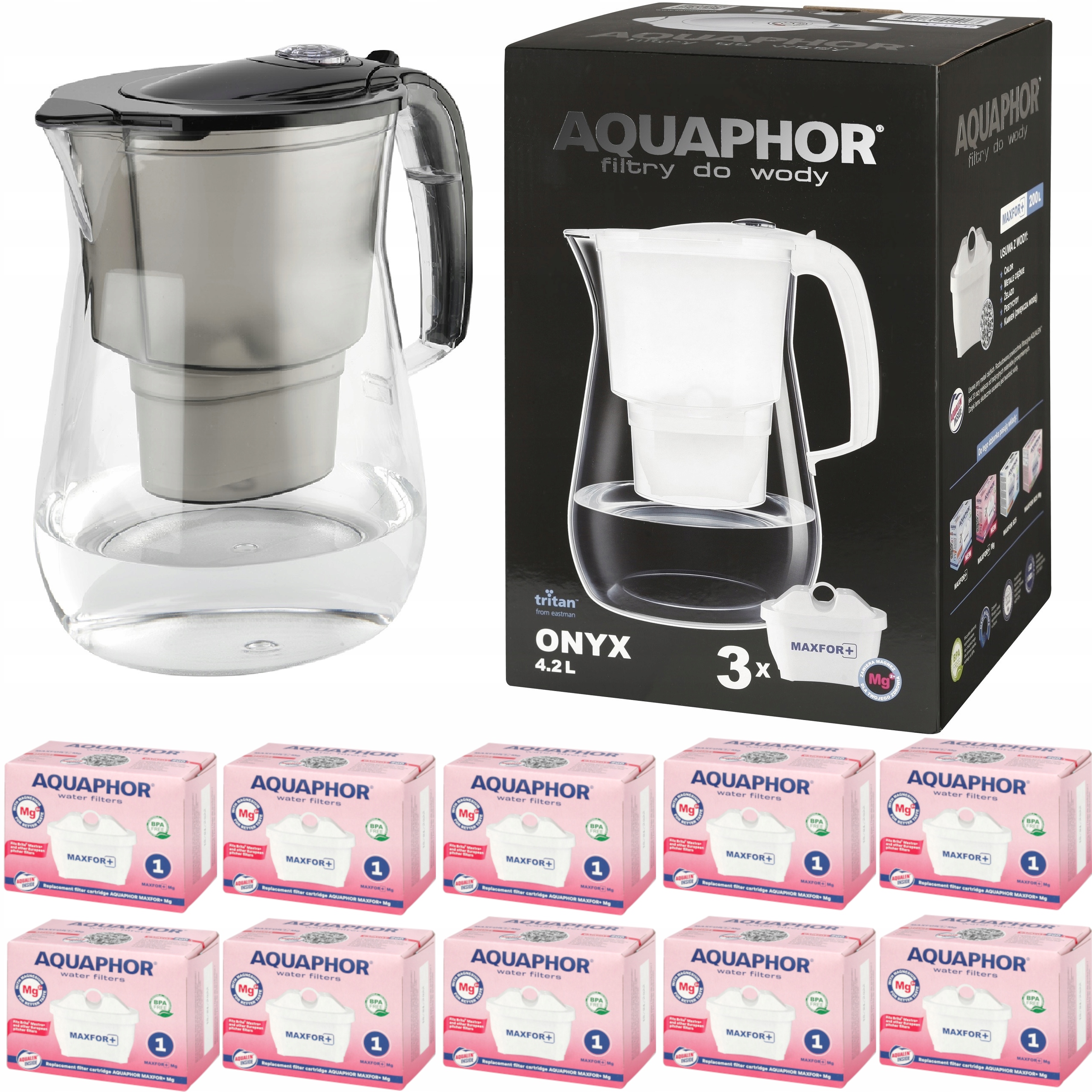 

Dzbanek filtrujący Aquaphor Onyx 4,2 10 wkładów