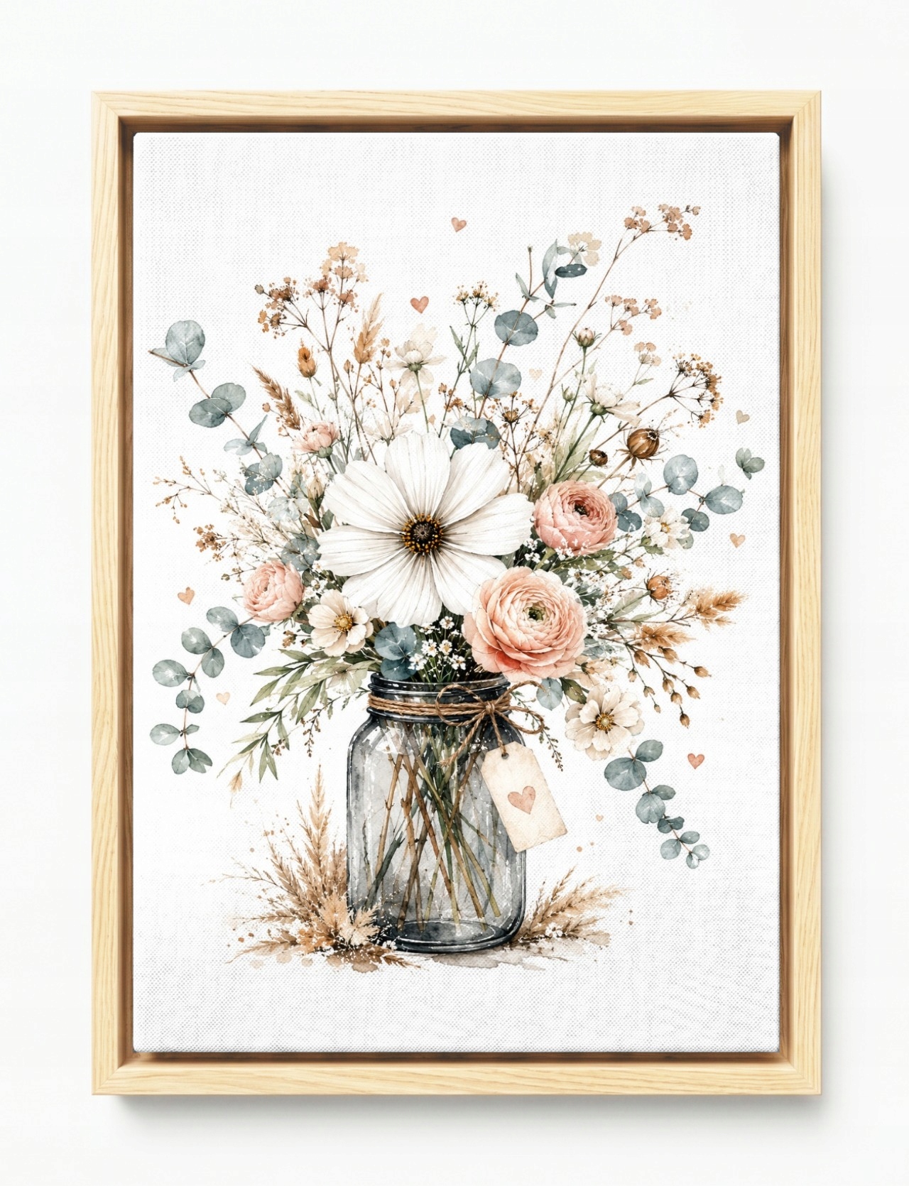 Obraz Rám Americký Box Dekorace Kytice Polní Květiny Srdíčko Léto 80x120