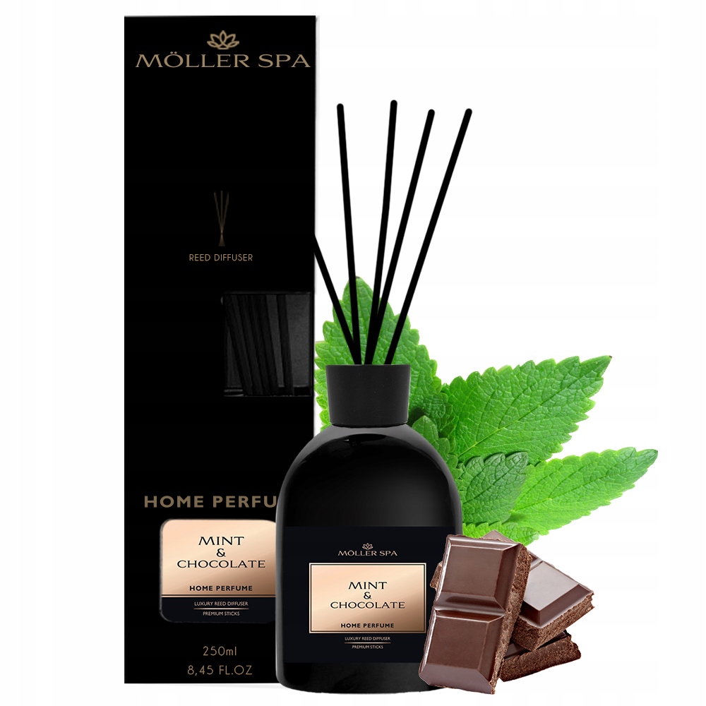 Levně Difuzér Máta a Čokoláda 250 ml Tyčinky Luxusní vůně do domácnosti