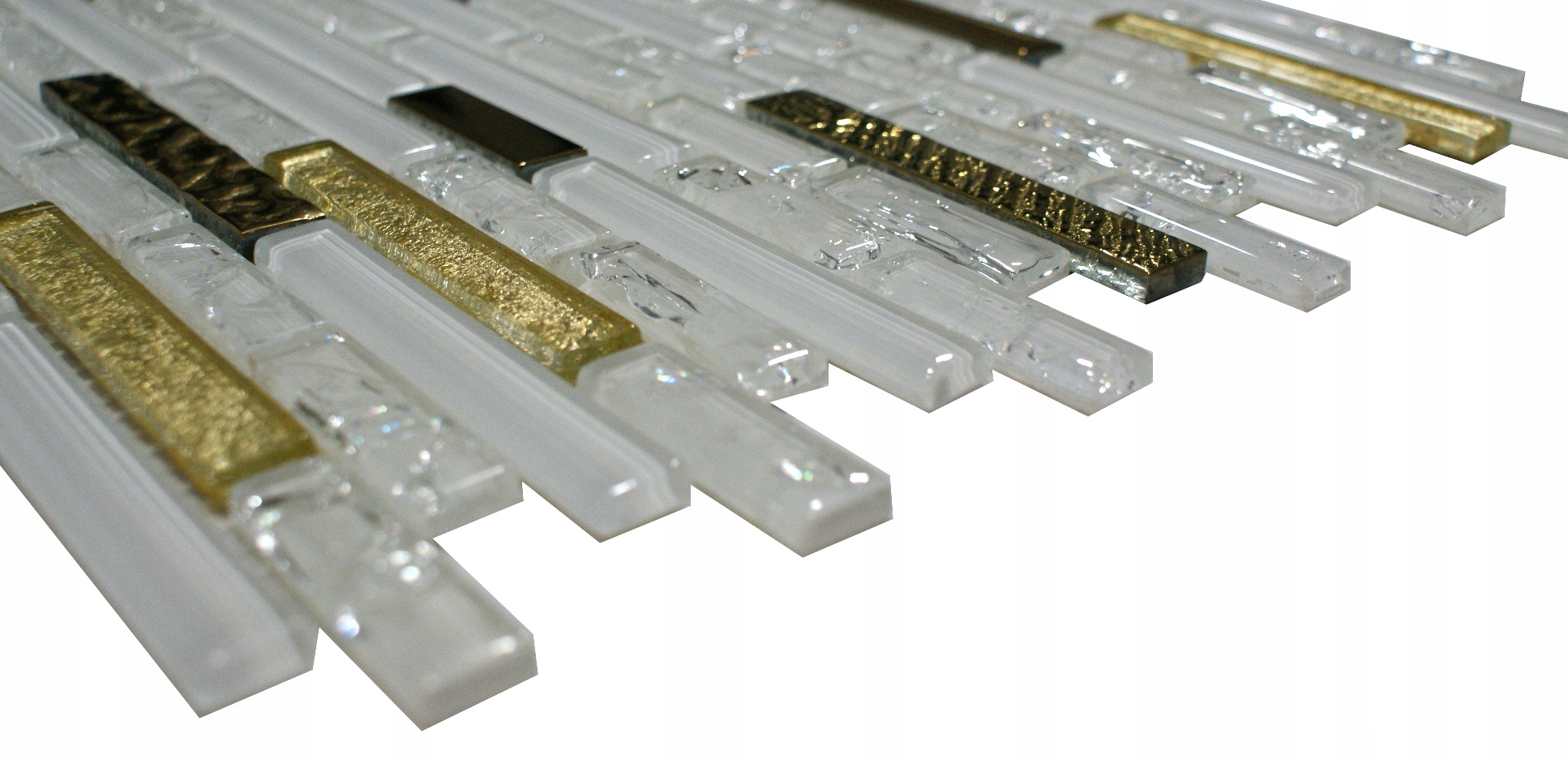 Mozaika szklana biała, złota ALISEDA GLAMOUR Długość 30 cm